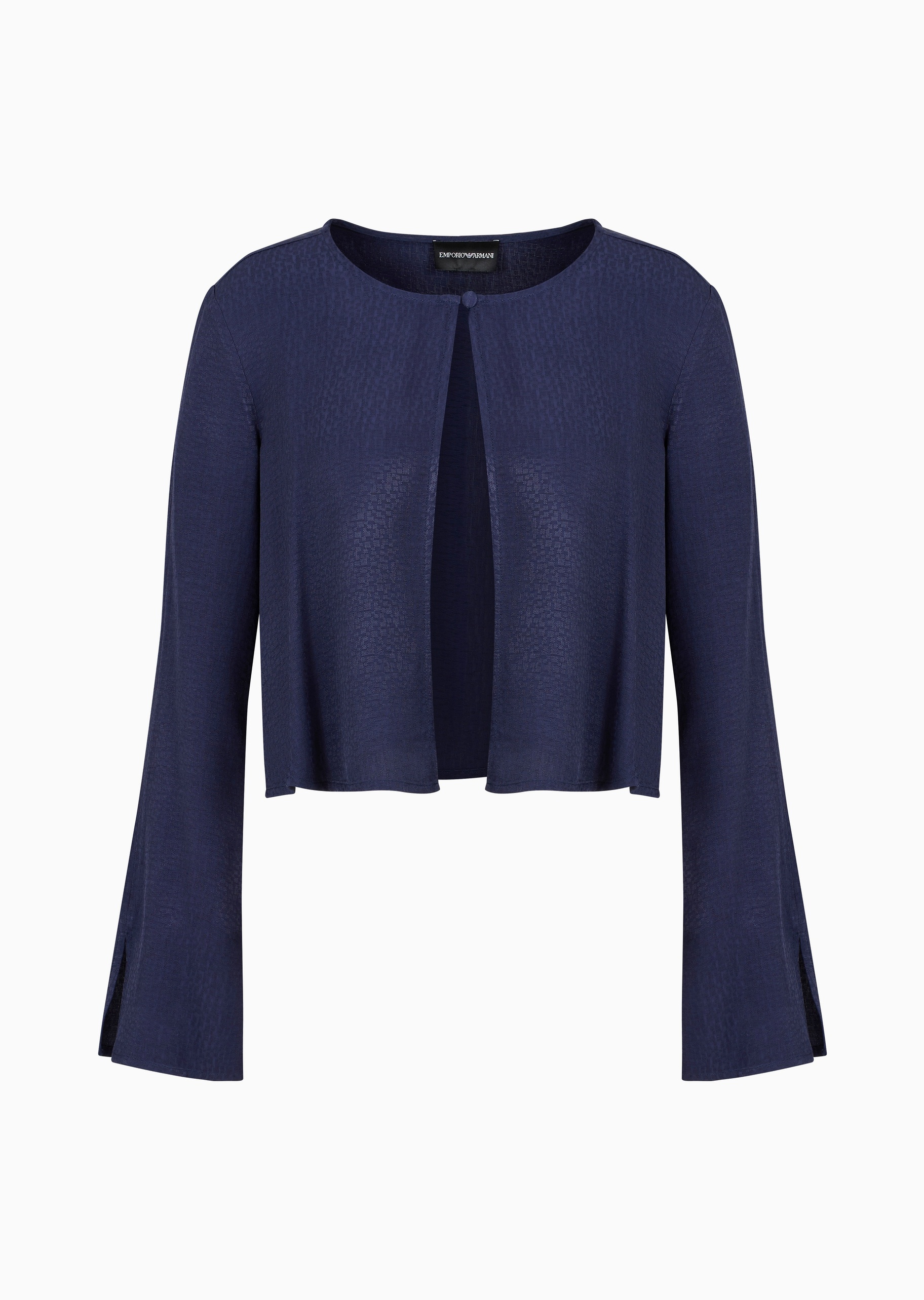 Emporio Armani 女士人造棉合身长袖单粒扣纯色衬衫