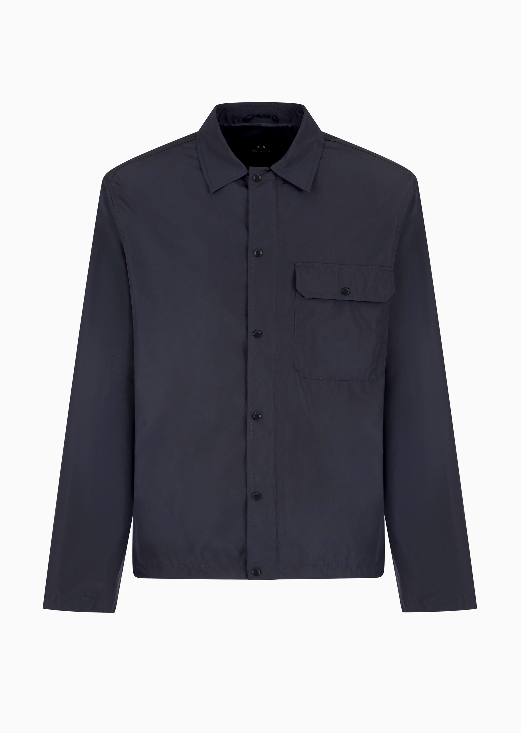 ARMANI EXCHANGE 男士宽松长袖翻领纯色休闲工装衬衫