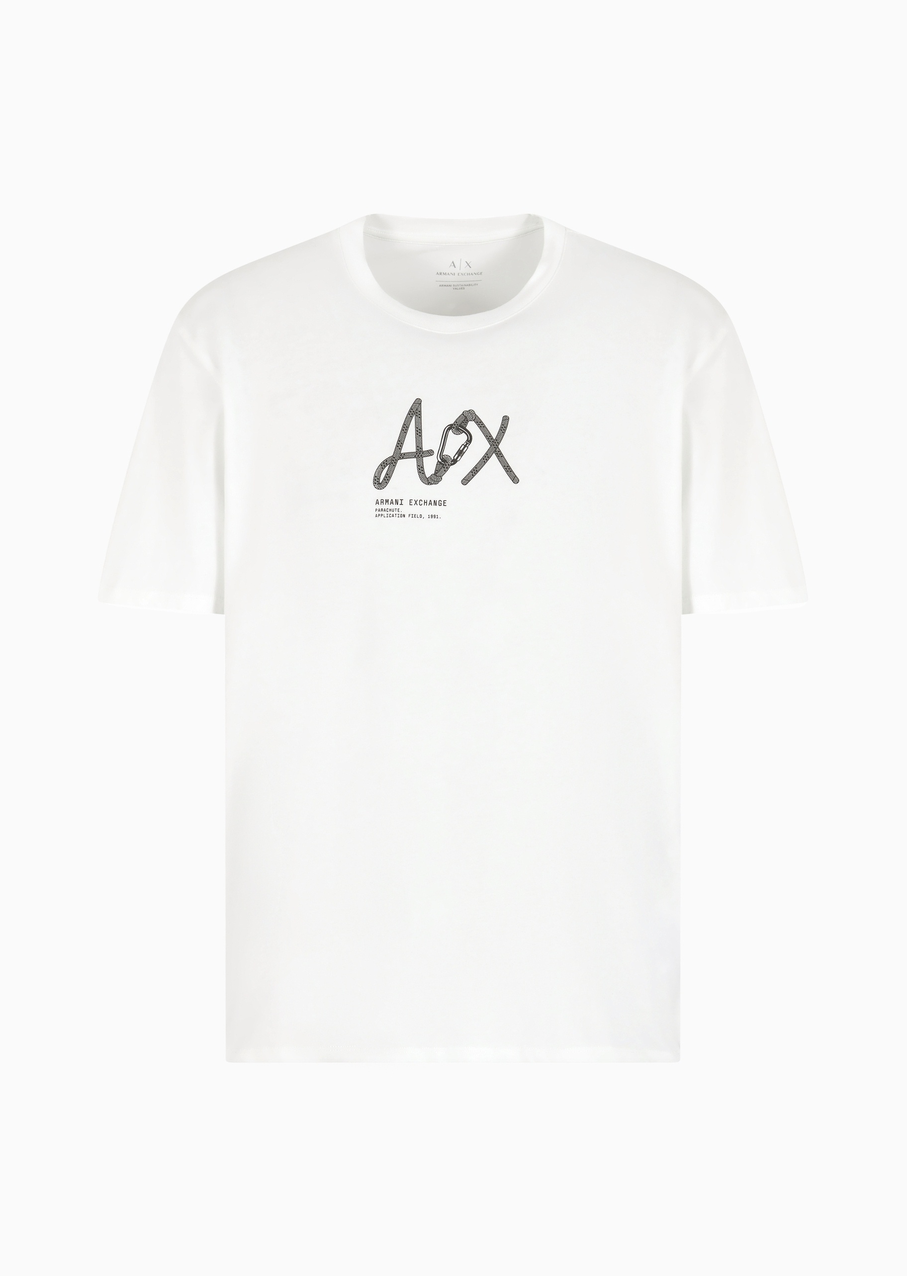 ARMANI EXCHANGE 男女同款全棉宽松短袖圆领落肩印花T恤