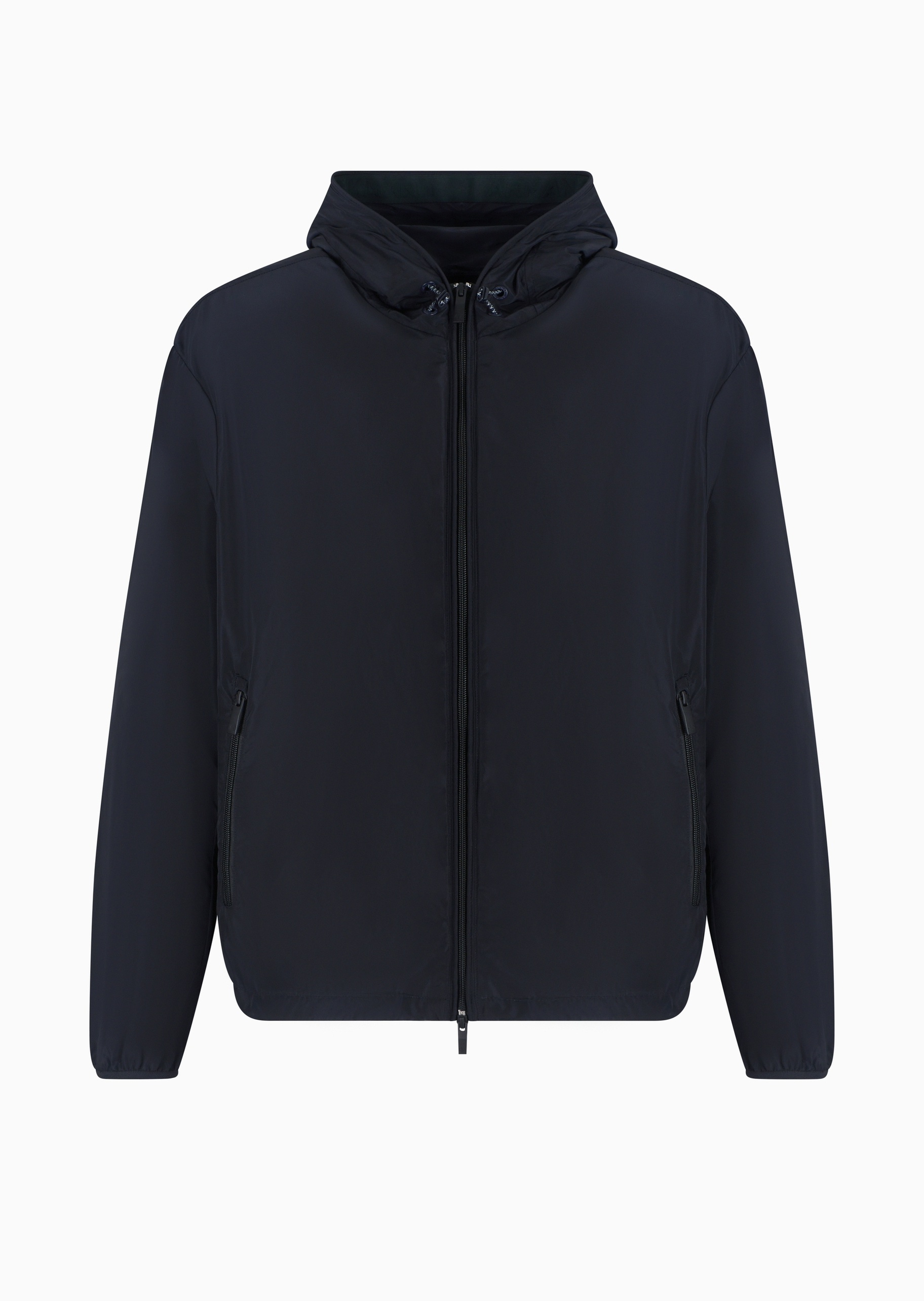ARMANI EXCHANGE 男士合身长袖连帽拉链门襟纯色夹克