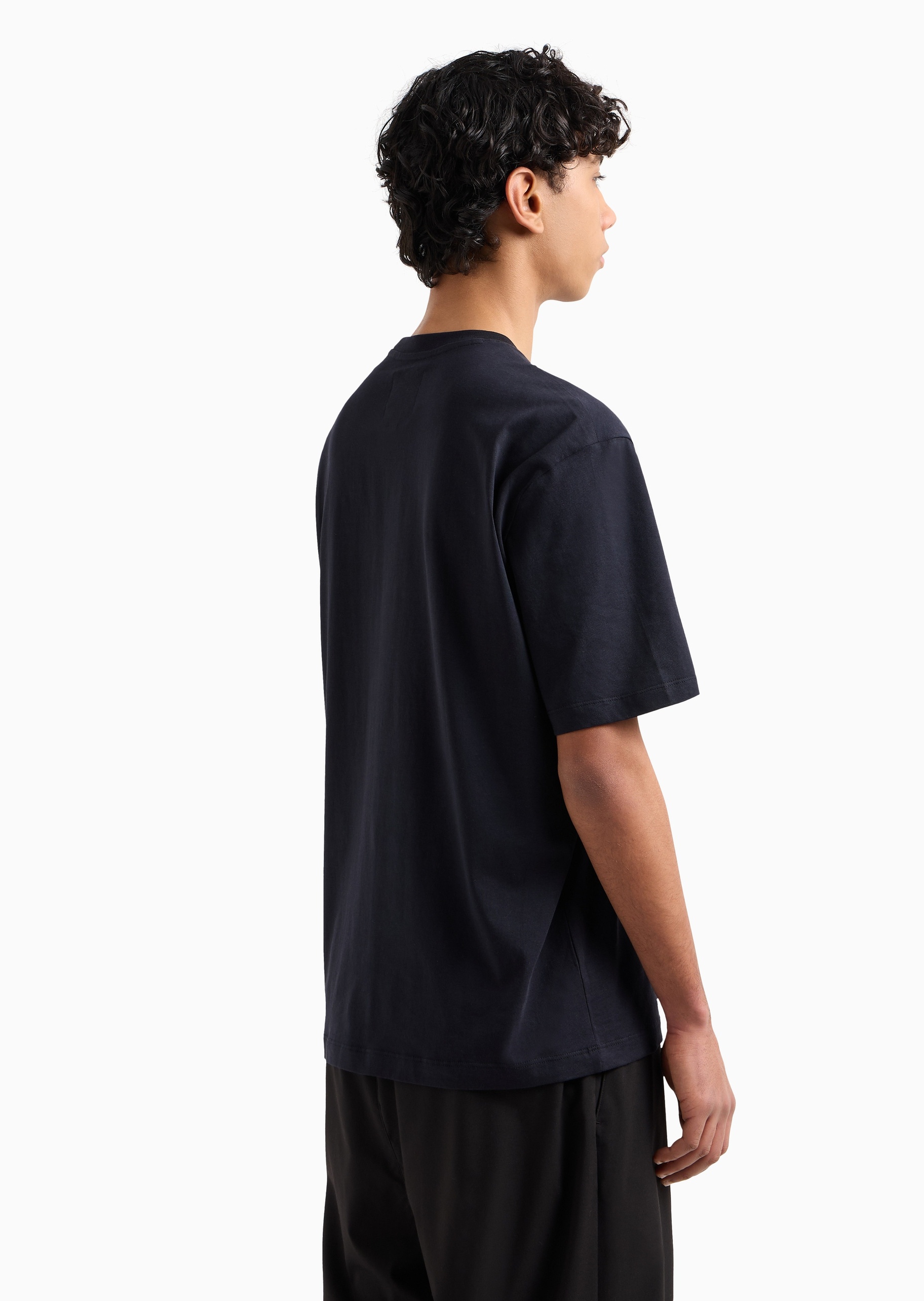 ARMANI EXCHANGE 男士纯棉宽松短袖圆领标识刺绣T恤