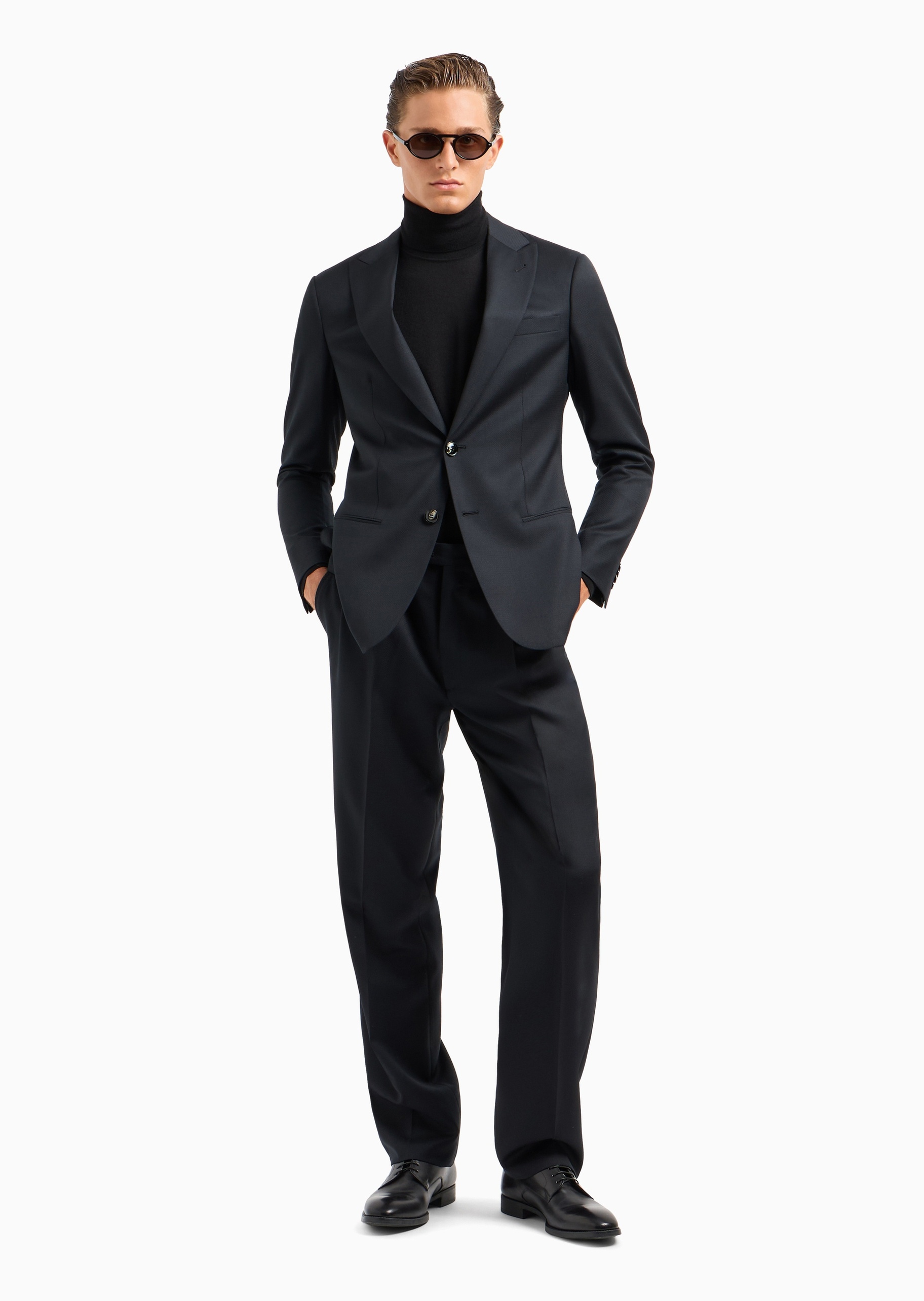 Giorgio Armani 男士全绵羊毛纯色商务风西装套装