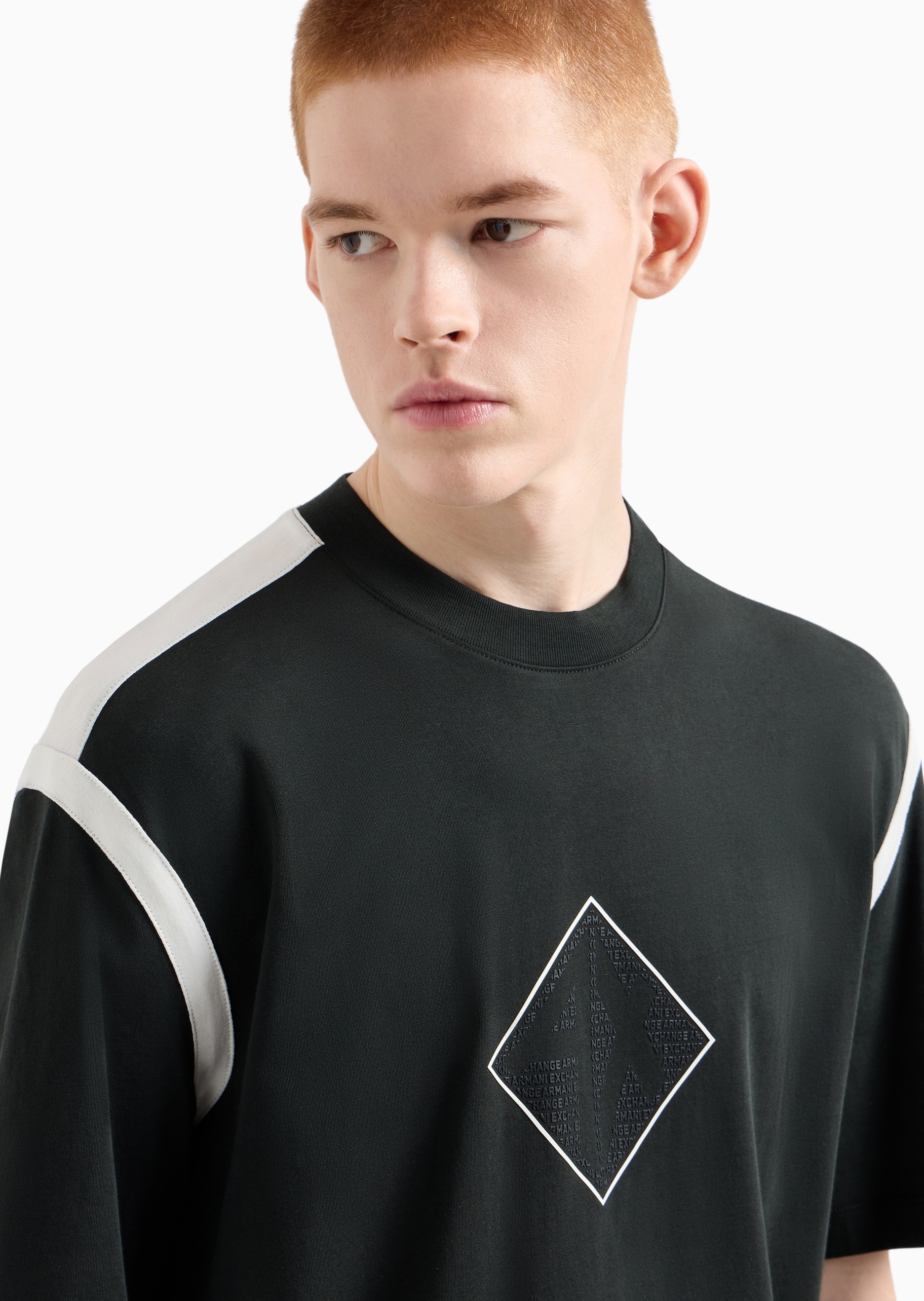 ARMANI EXCHANGE 男士全棉宽松短袖圆领印花休闲T恤