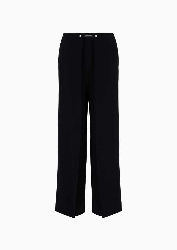 Emporio Armani 女士阔腿宽松直筒垂感休闲老钱风西装裤