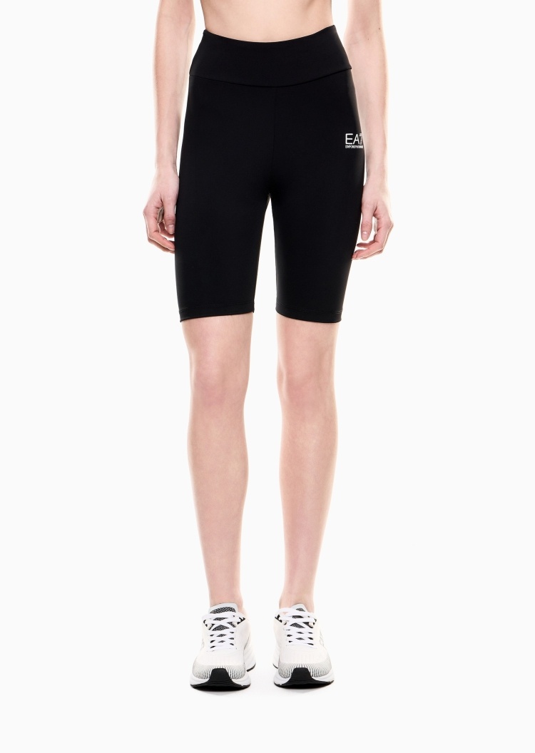 EA7 女士修身弹力跑步户外健身训练运动紧身短裤