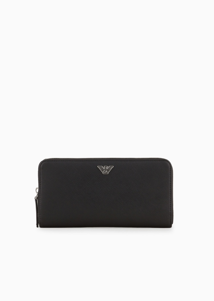 Emporio Armani 男士拉链多卡位长款钱包卡包一体
