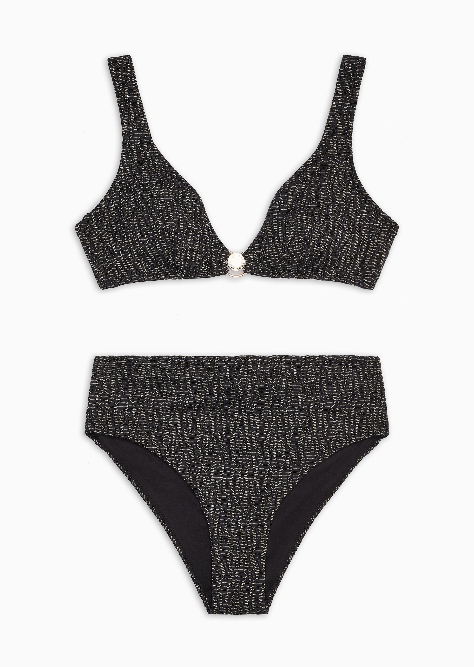 Emporio Armani 女士系带文胸三角内裤三点式花纹比基尼