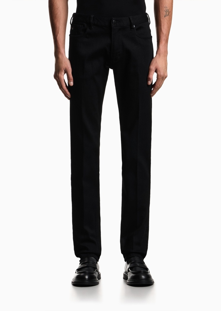 Emporio Armani 男士弹力修身低腰长款休闲牛仔裤