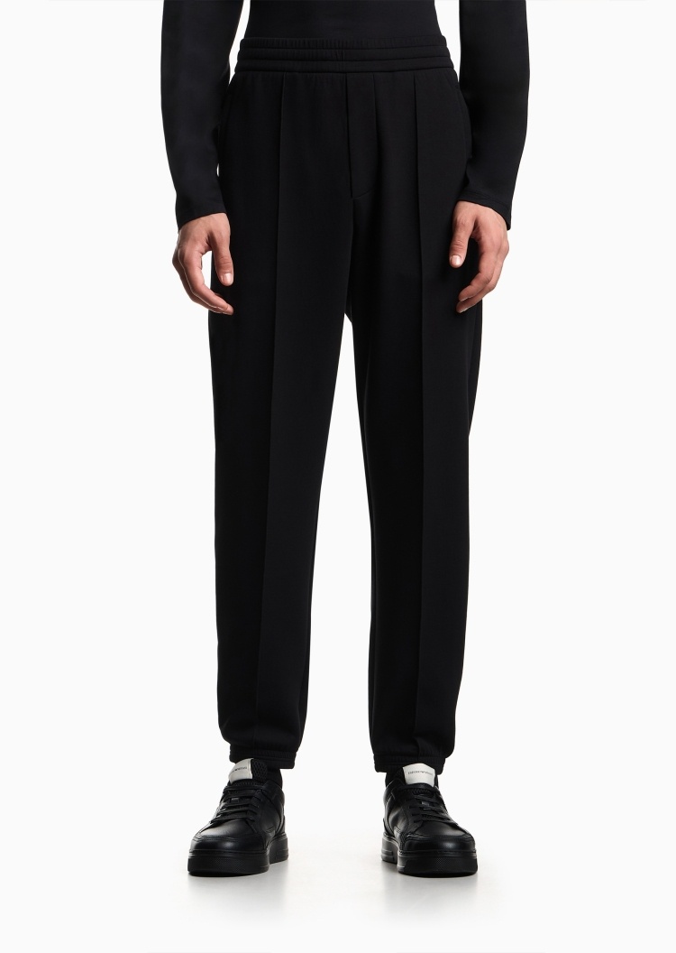 Emporio Armani 男士弹力宽松长款锥形束脚纯色卫裤