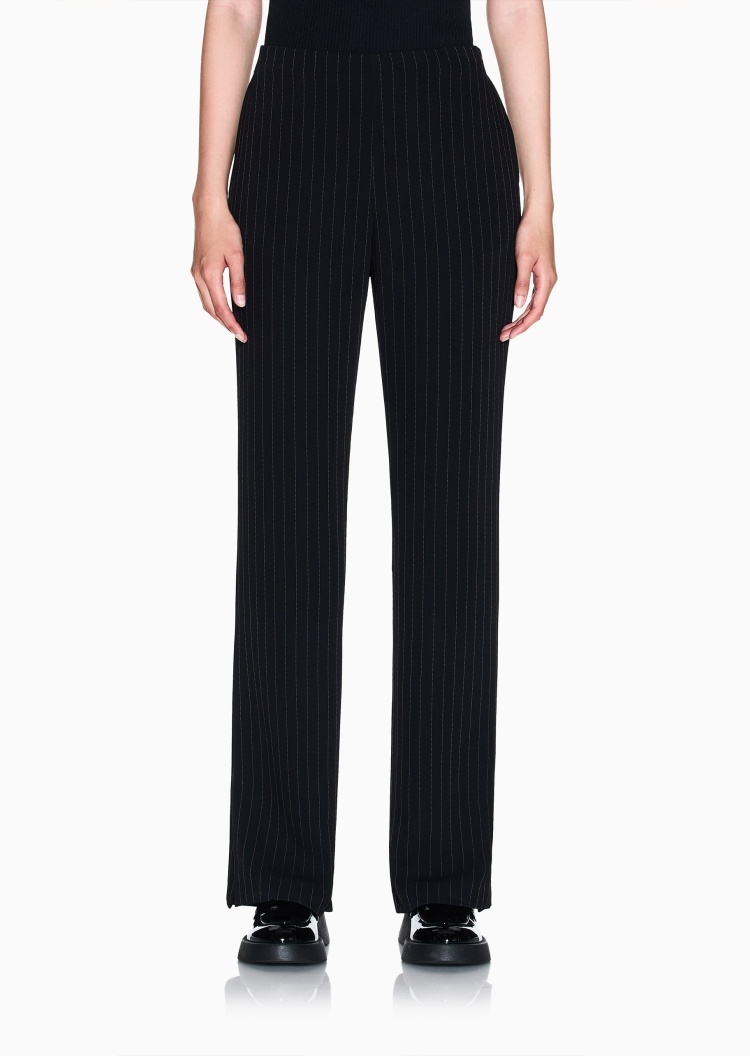 ARMANI EXCHANGE 女士修身长款直筒通体条纹时尚优雅休闲裤