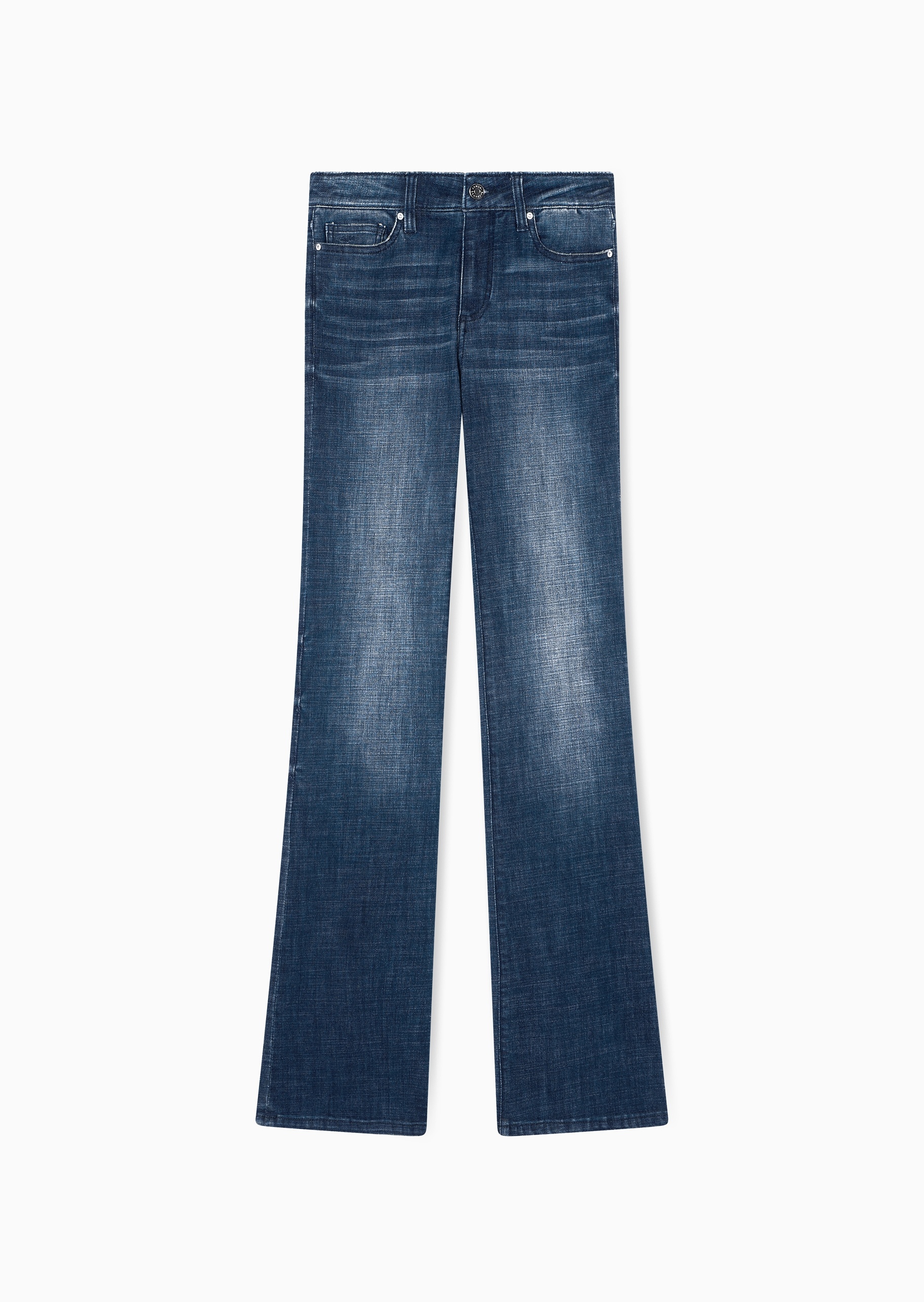 ARMANI EXCHANGE 女士微弹修身中腰长款微喇水洗牛仔裤