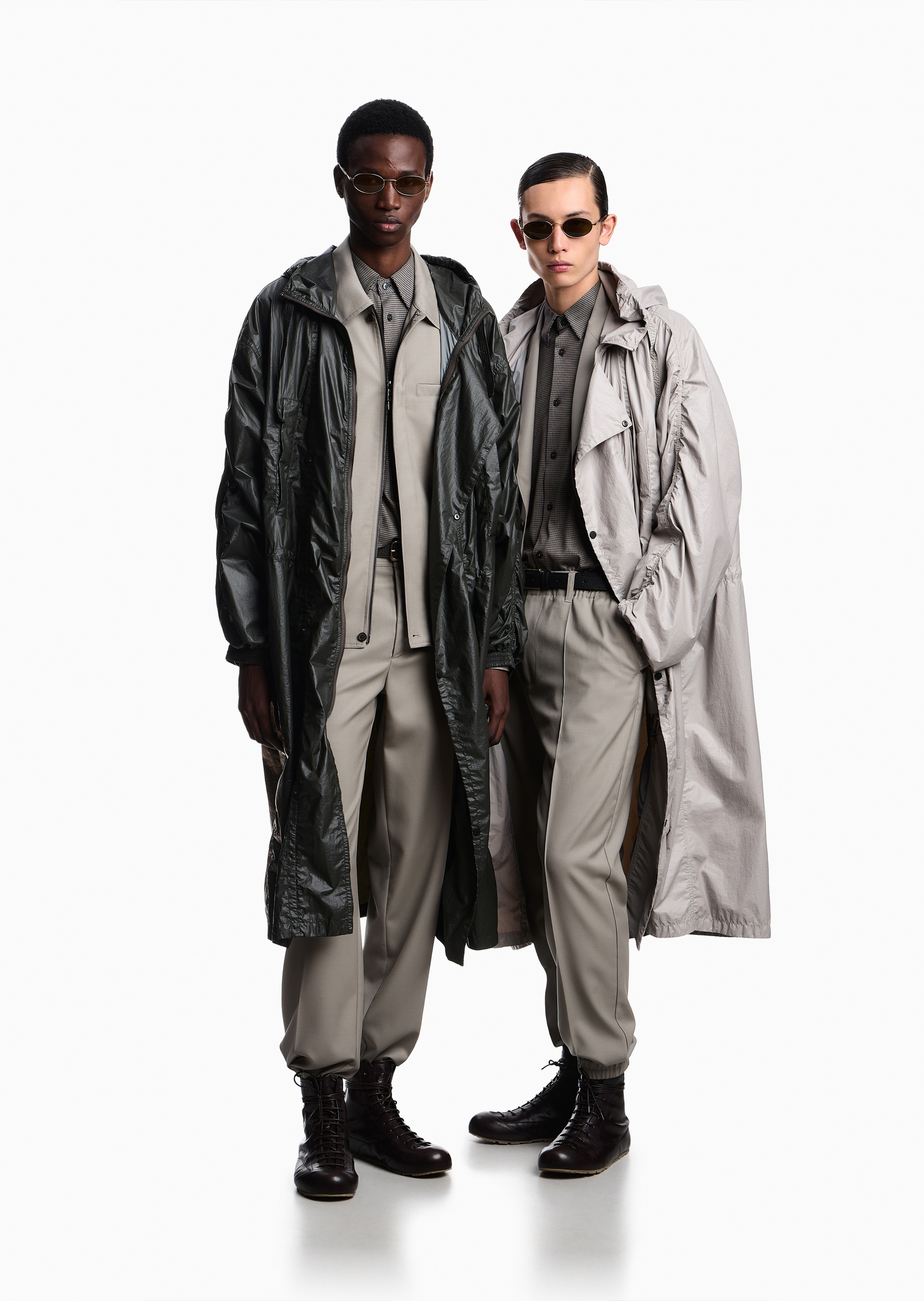 Emporio Armani 男士全绵羊毛合身长款直筒休闲裤