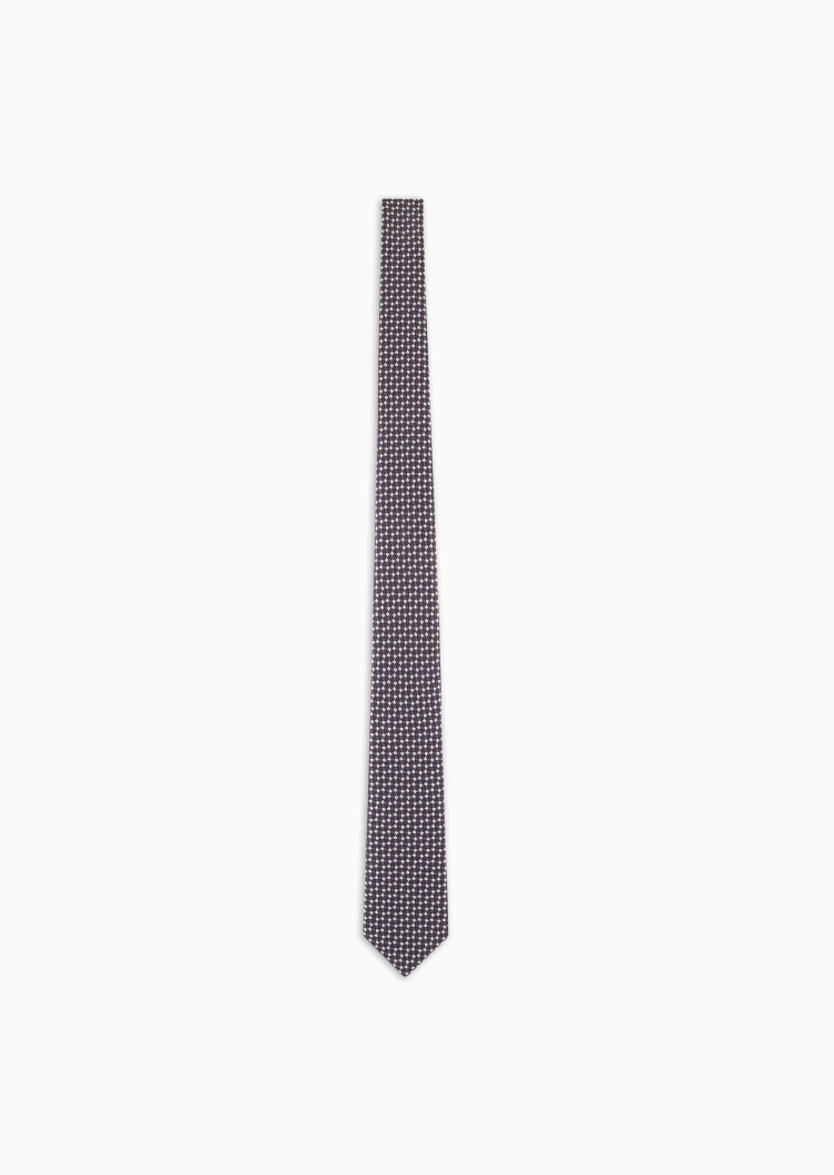 Giorgio Armani 男士桑蚕丝手打箭头型撞色印花领带