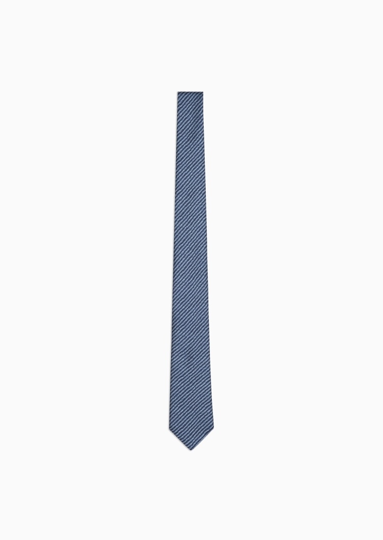 Giorgio Armani 男士桑蚕丝手打箭头型几何印花时尚领带