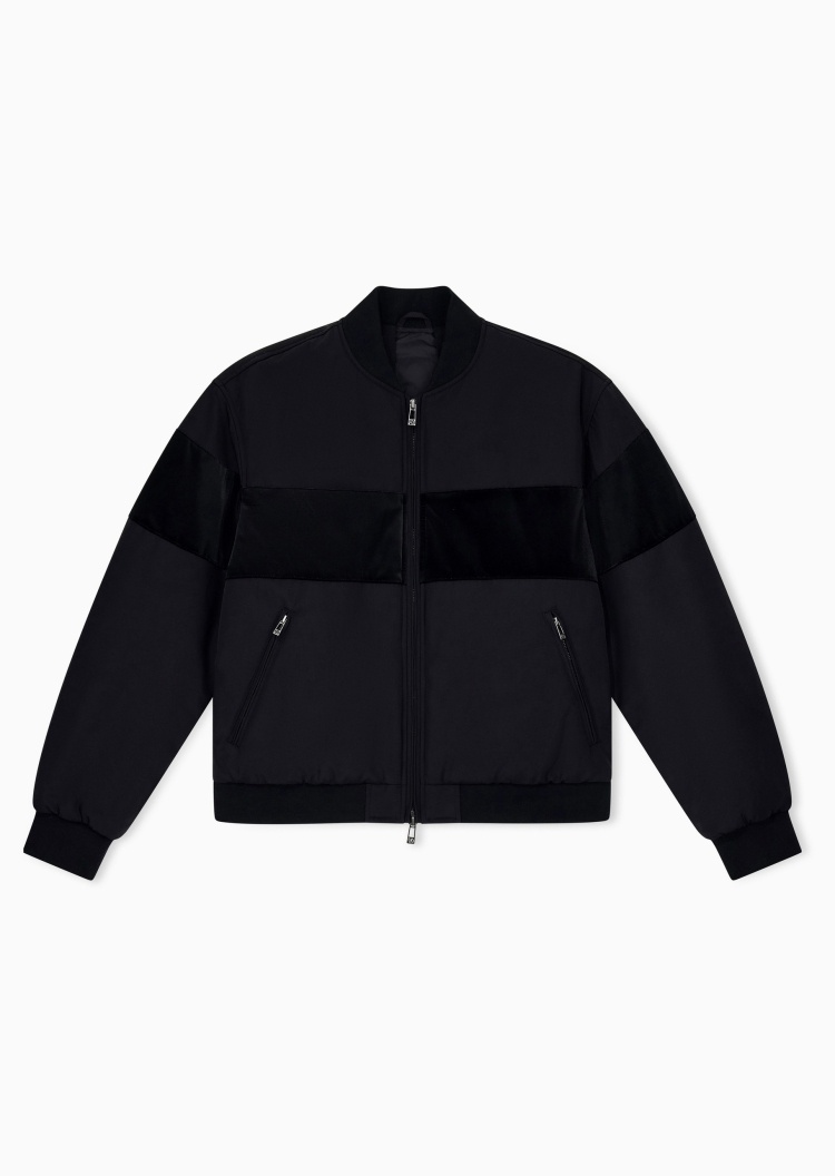 ARMANI EXCHANGE 男士短款棒球领拉链门襟拼接棉服