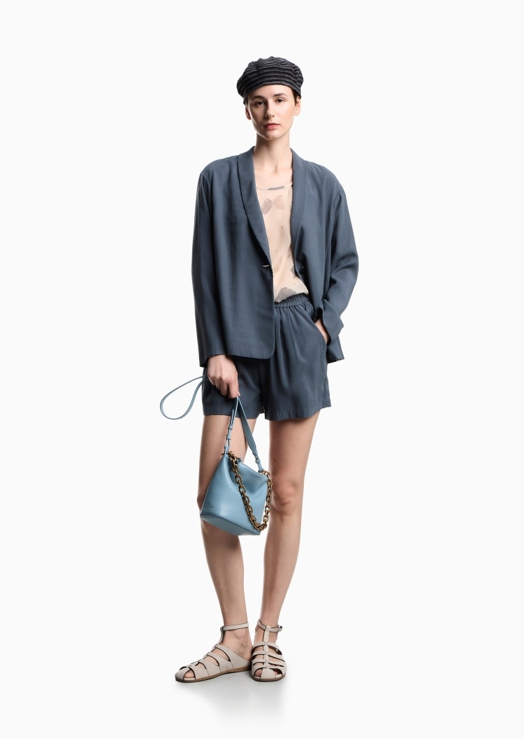 Emporio Armani 女士莫代尔青果领单粒扣秀场同款西装外套