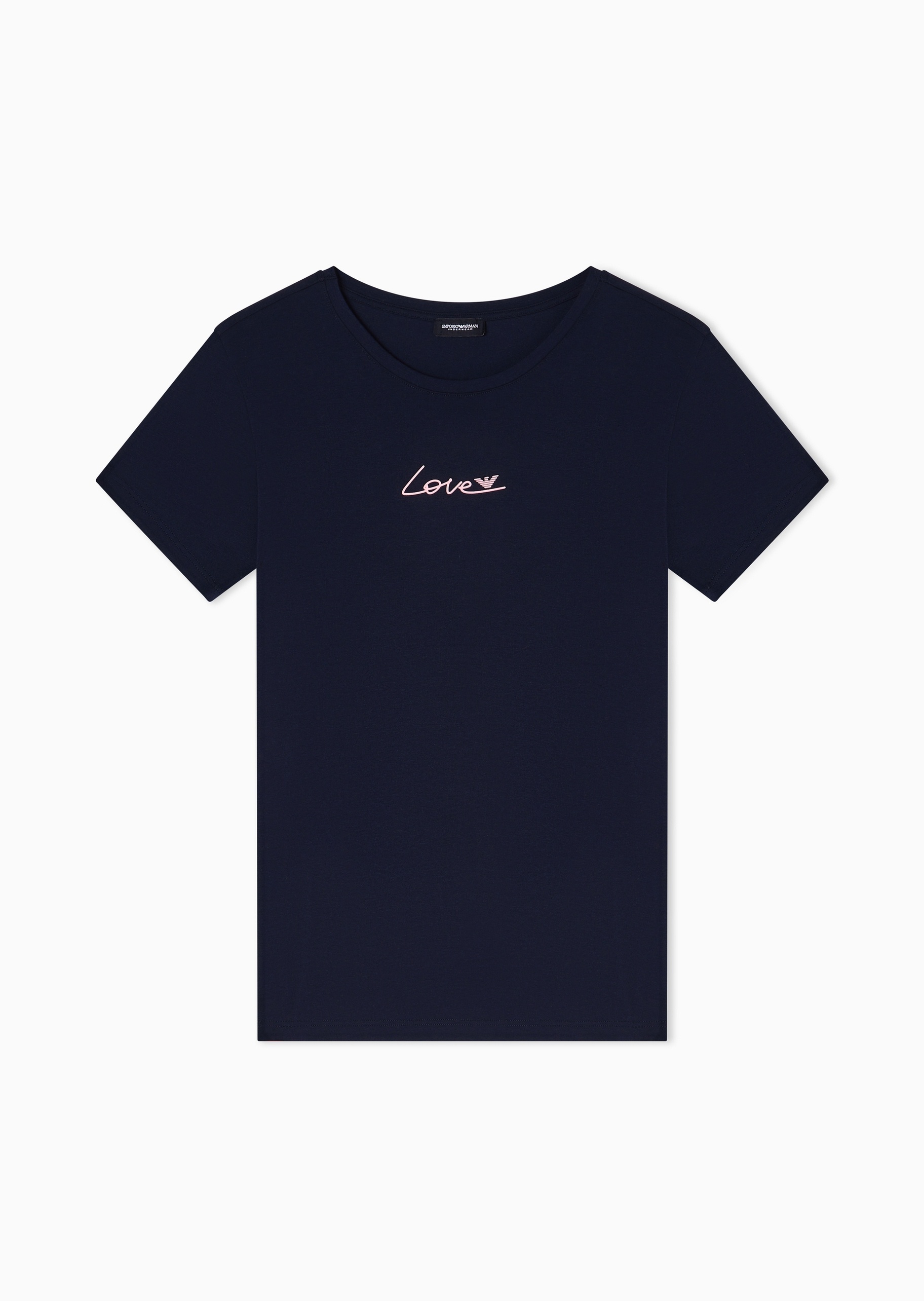 Emporio Armani 女士纯棉弹力短袖圆领印花家居T恤