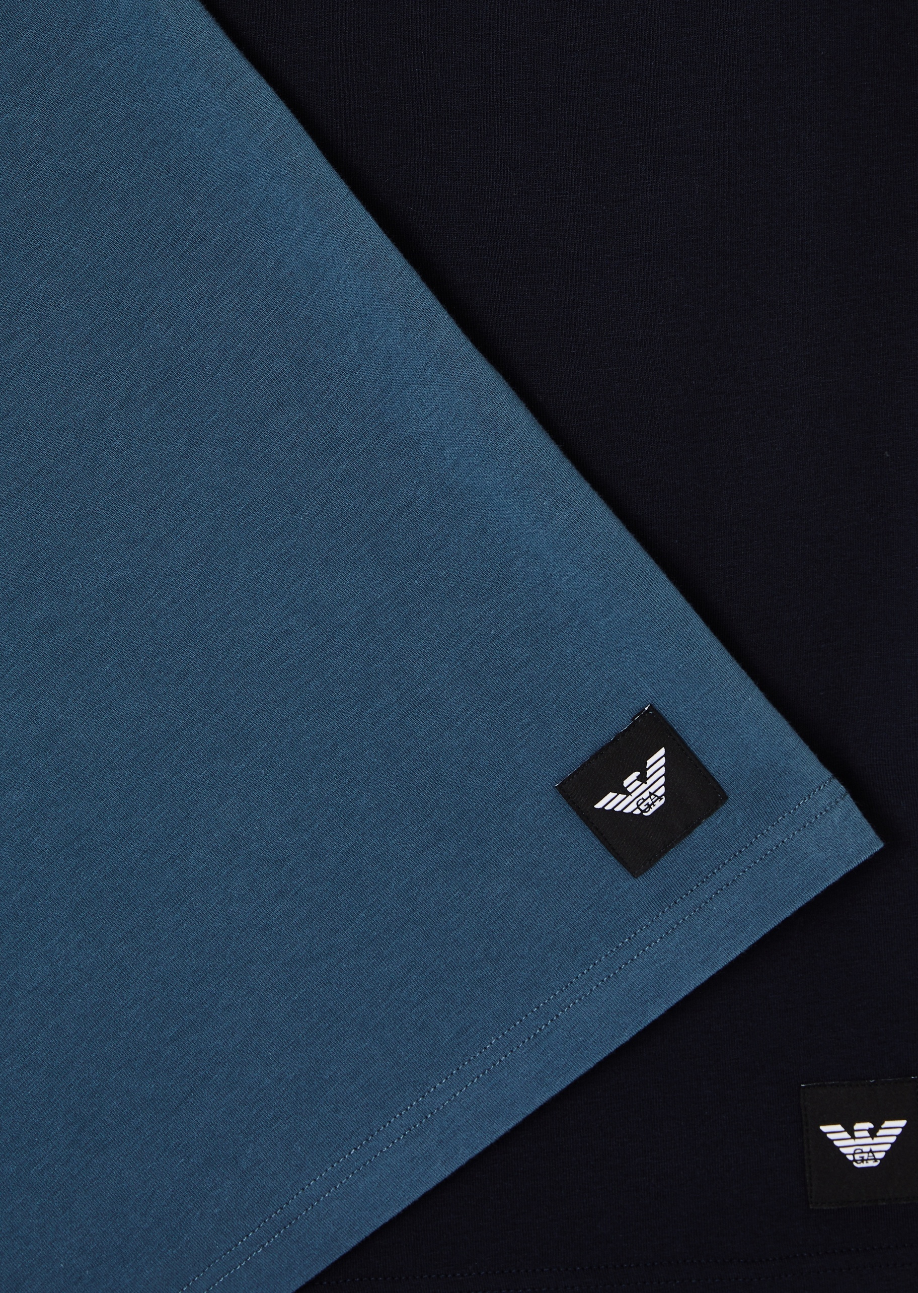 Emporio Armani 男士纯棉弹力短袖圆领两件装家居T恤套装