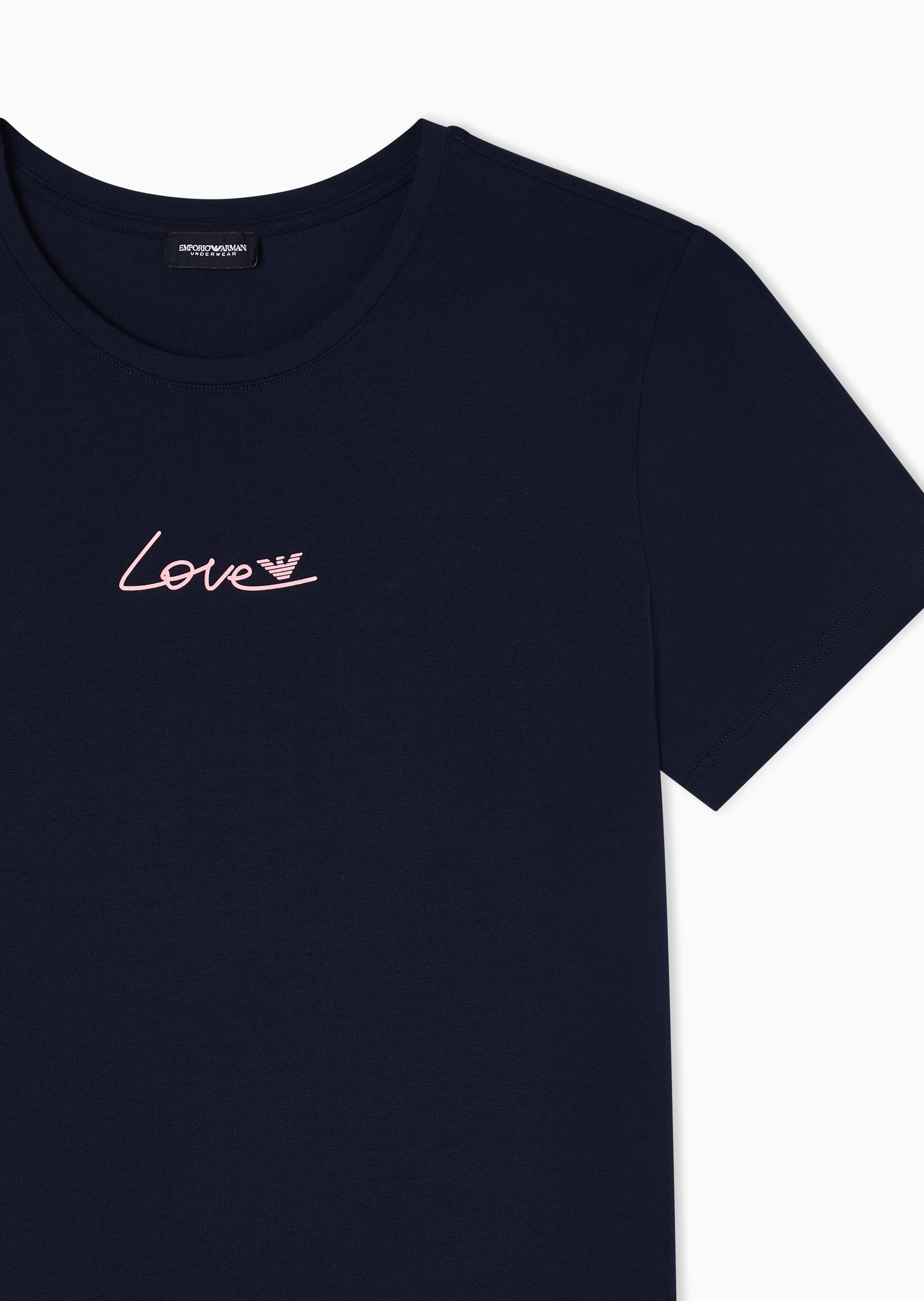 Emporio Armani 女士纯棉弹力短袖圆领印花家居T恤