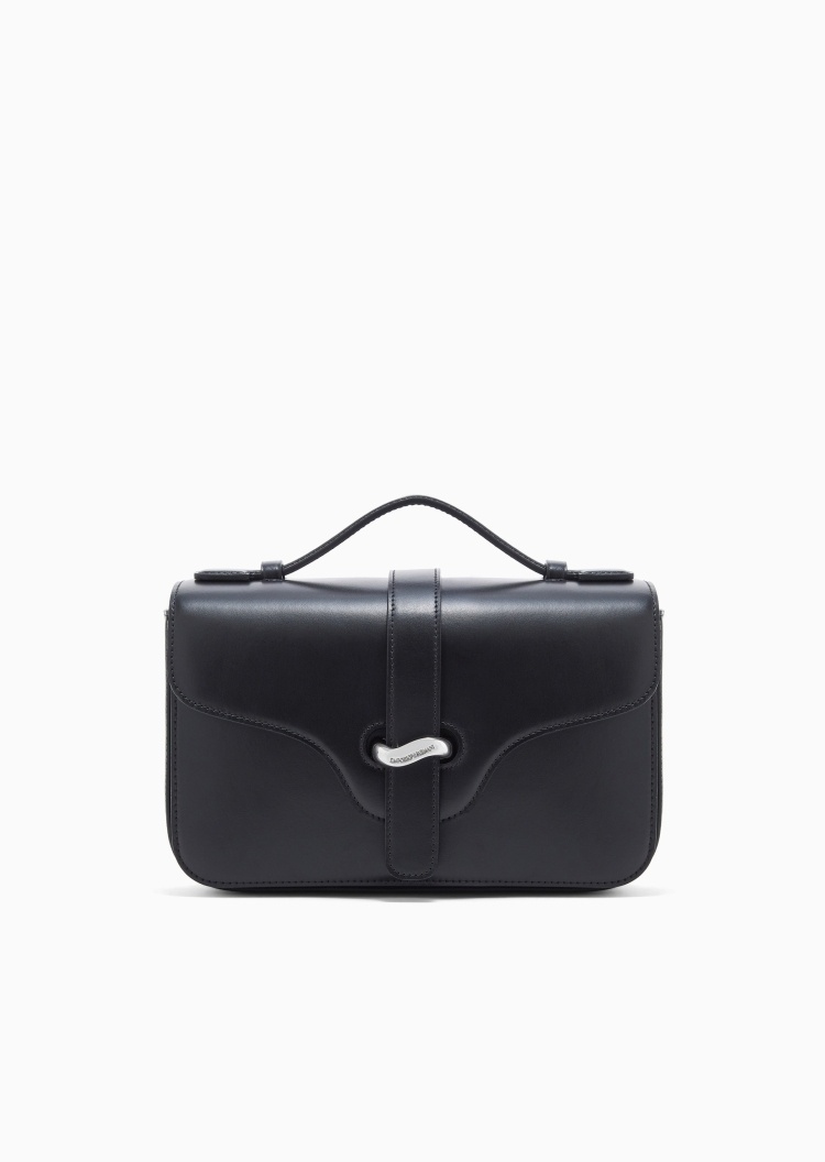 Emporio Armani 女士小号翻盖复古商务通勤单肩斜挎手提包