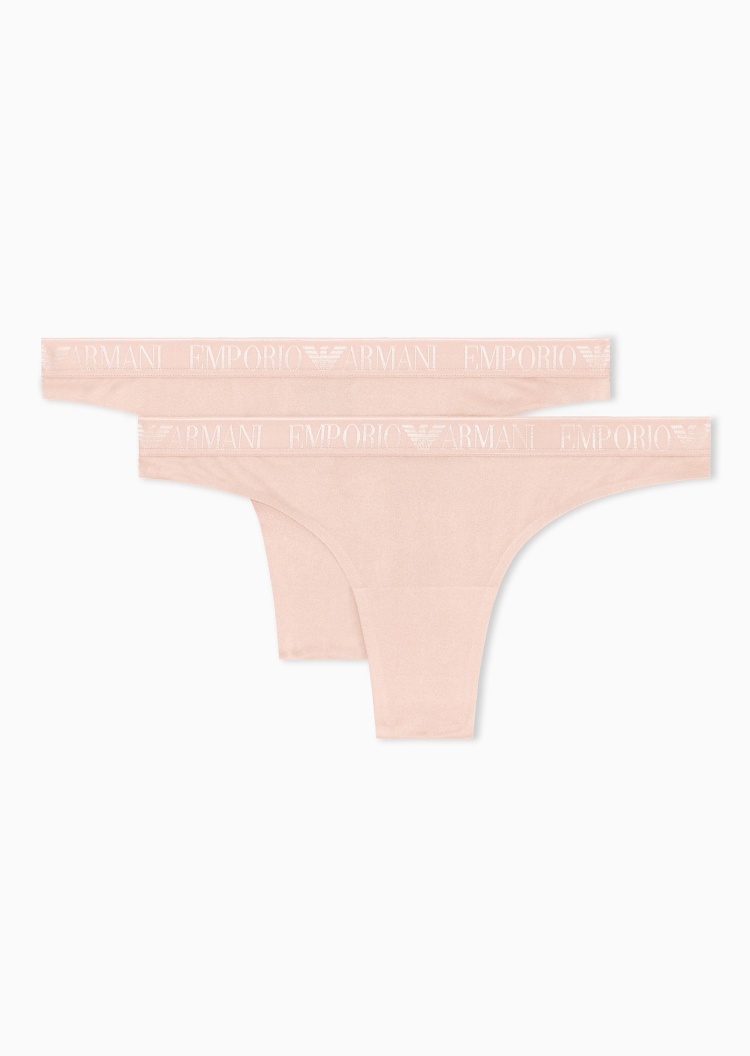 Emporio Armani 女士两条装弹力性感丁字裤时尚轻奢