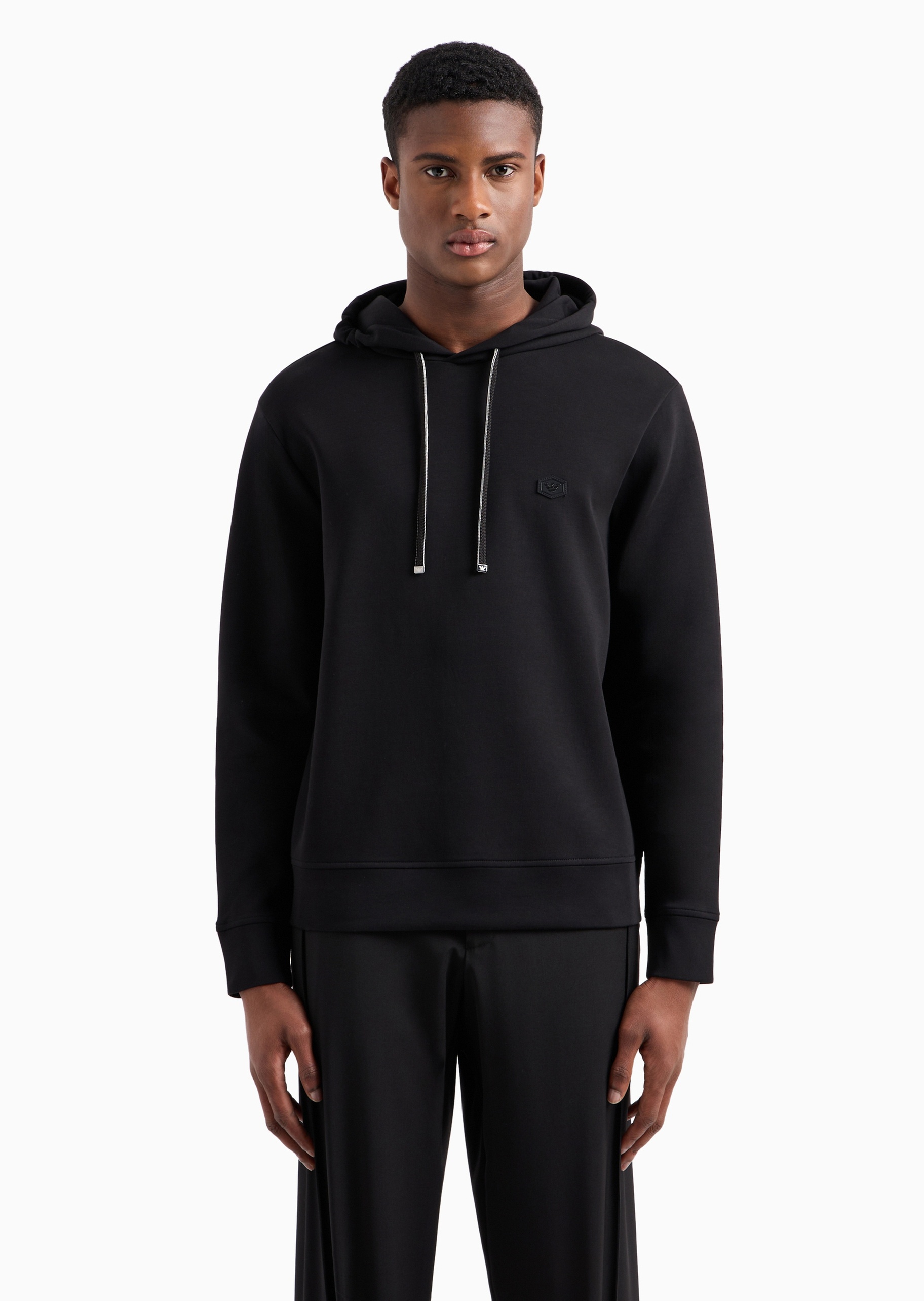 Emporio Armani 男士弹力棉落肩运动风休闲通勤套头连帽卫衣