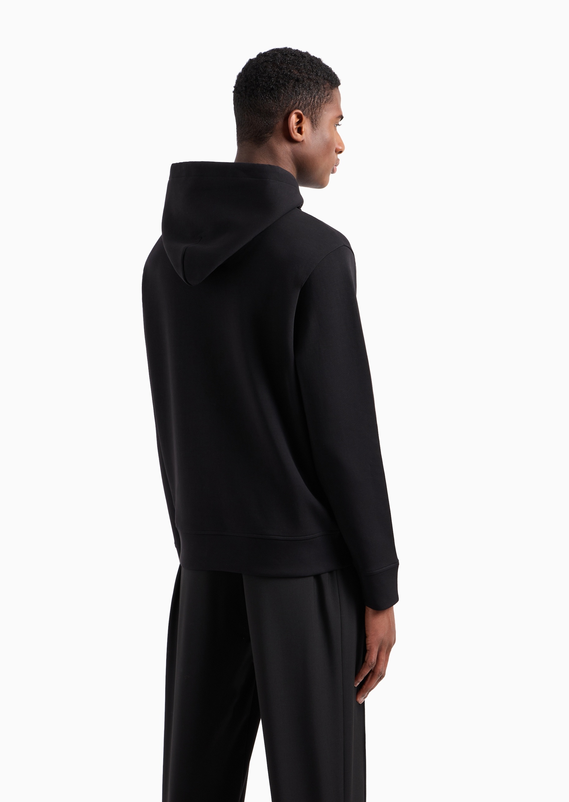 Emporio Armani 男士弹力棉落肩运动风休闲通勤套头连帽卫衣