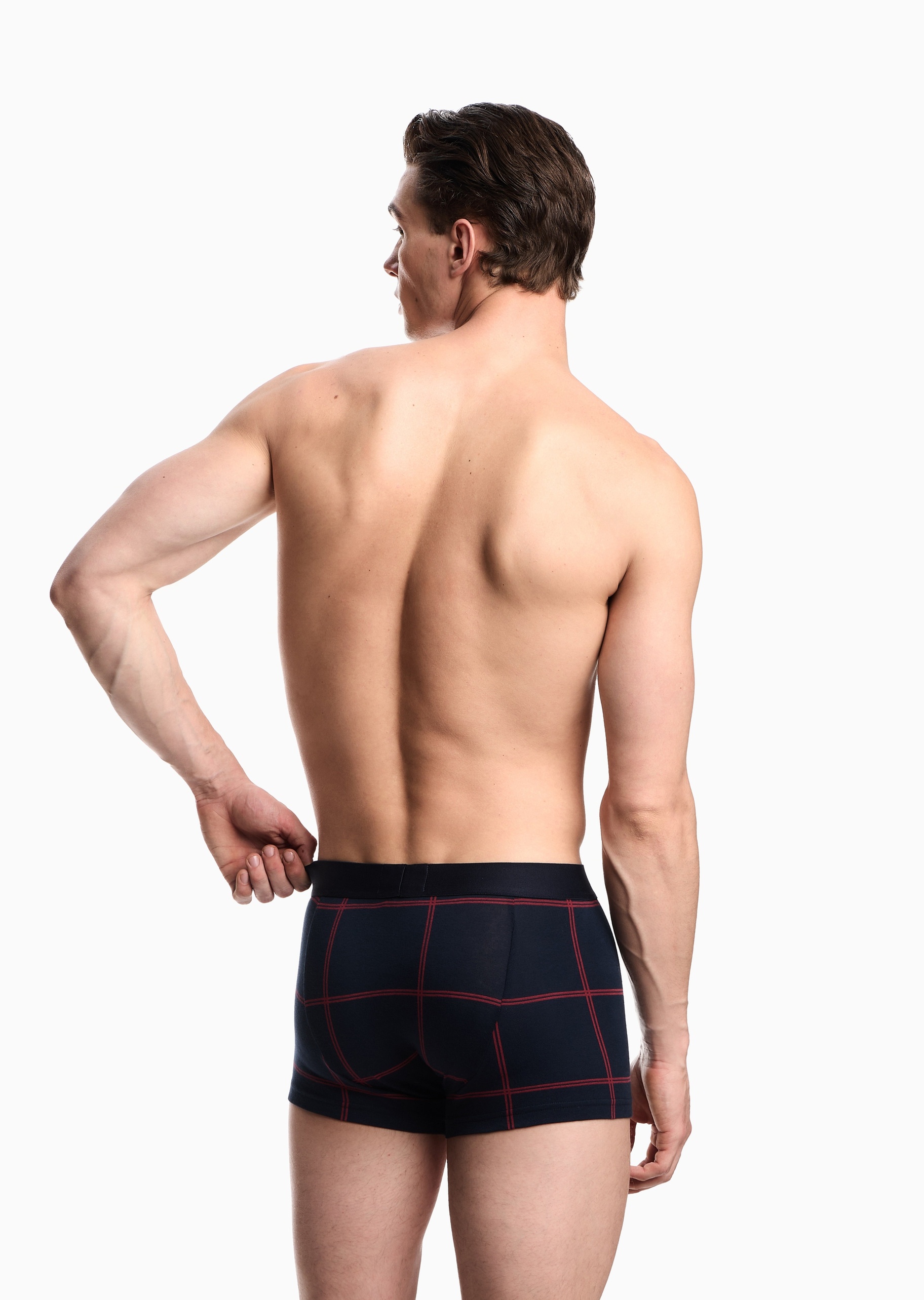 Emporio Armani 男士中筒袜子平角内裤格纹礼物轻奢家居套装