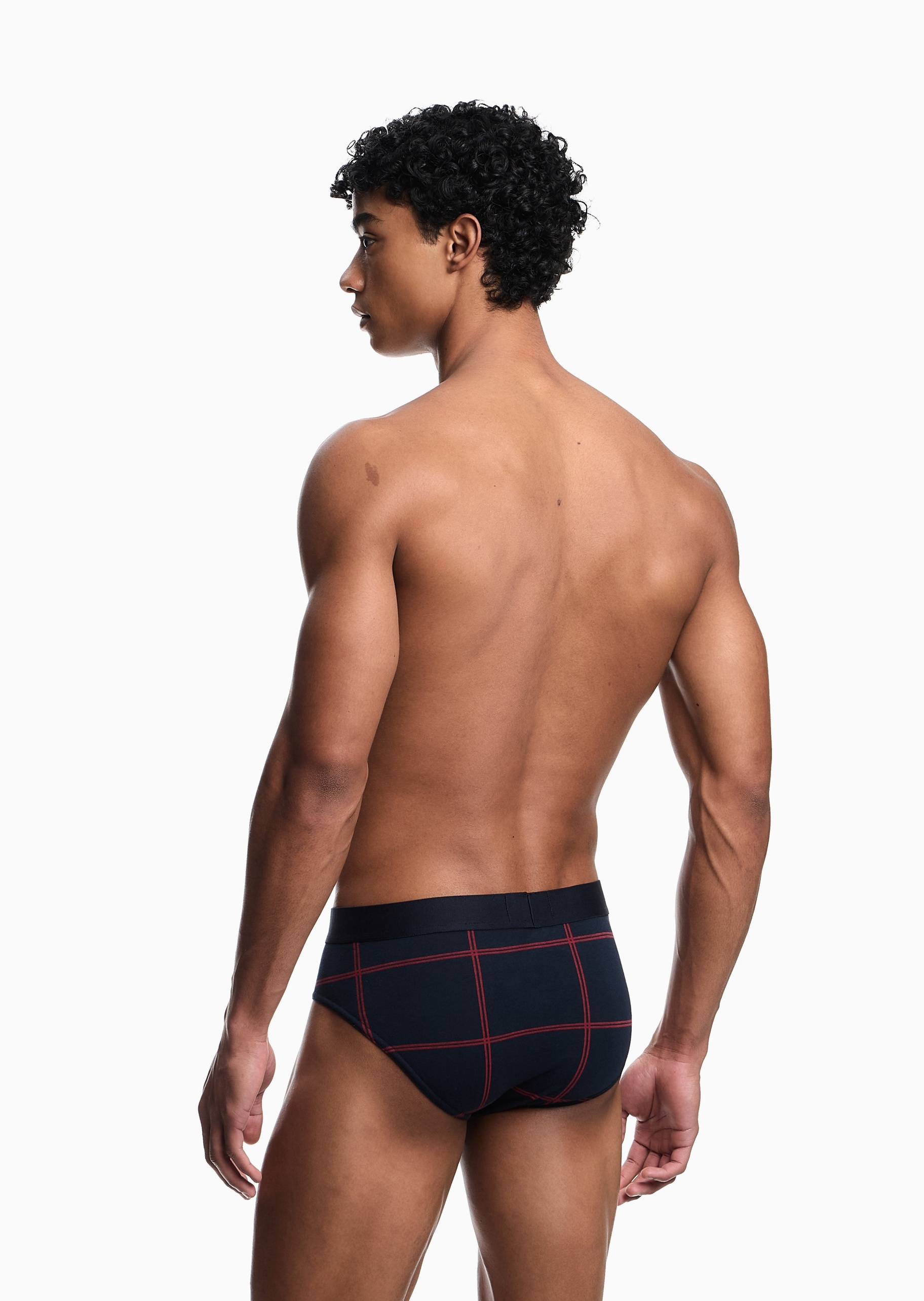 Emporio Armani 男士中筒袜子三角内裤格纹礼物轻奢家居套装