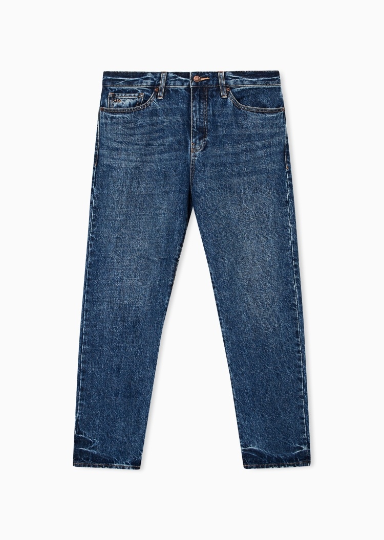ARMANI EXCHANGE 女士纯棉合身中腰直筒复古牛仔裤