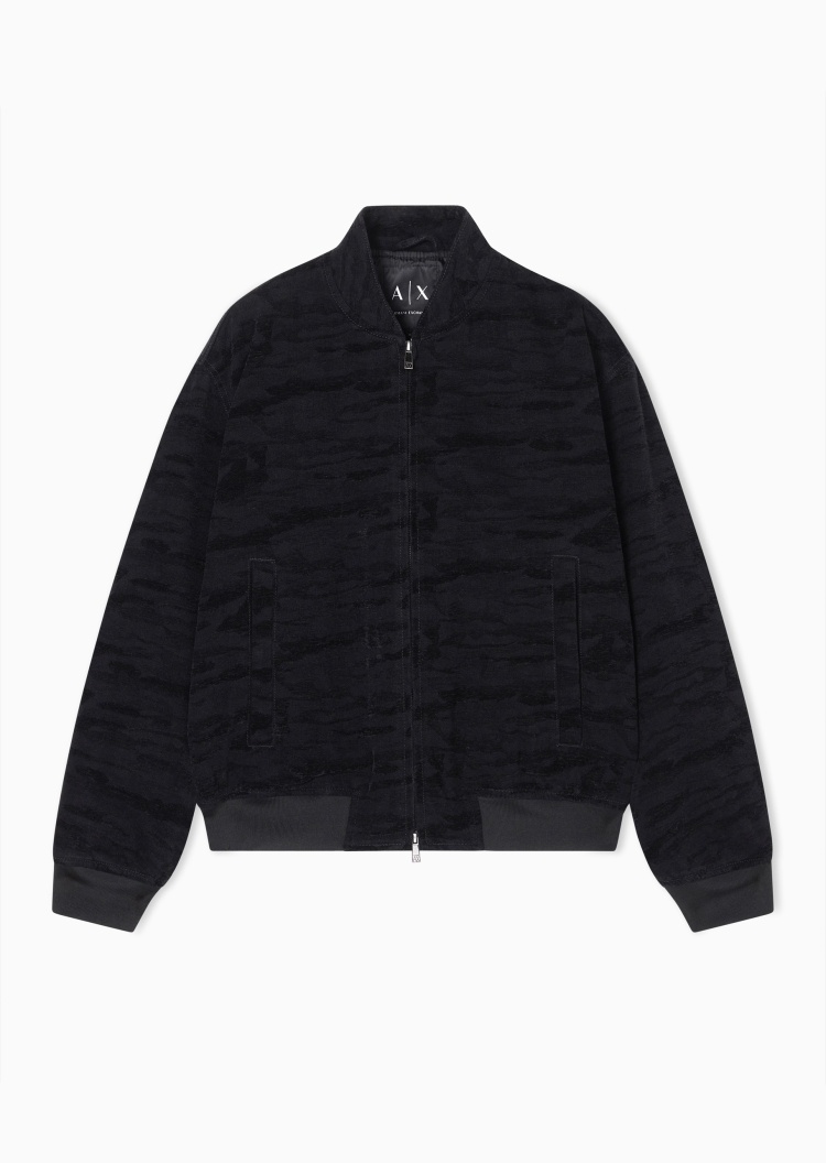 ARMANI EXCHANGE 男士短款棒球领轻薄拉链牛仔棉服