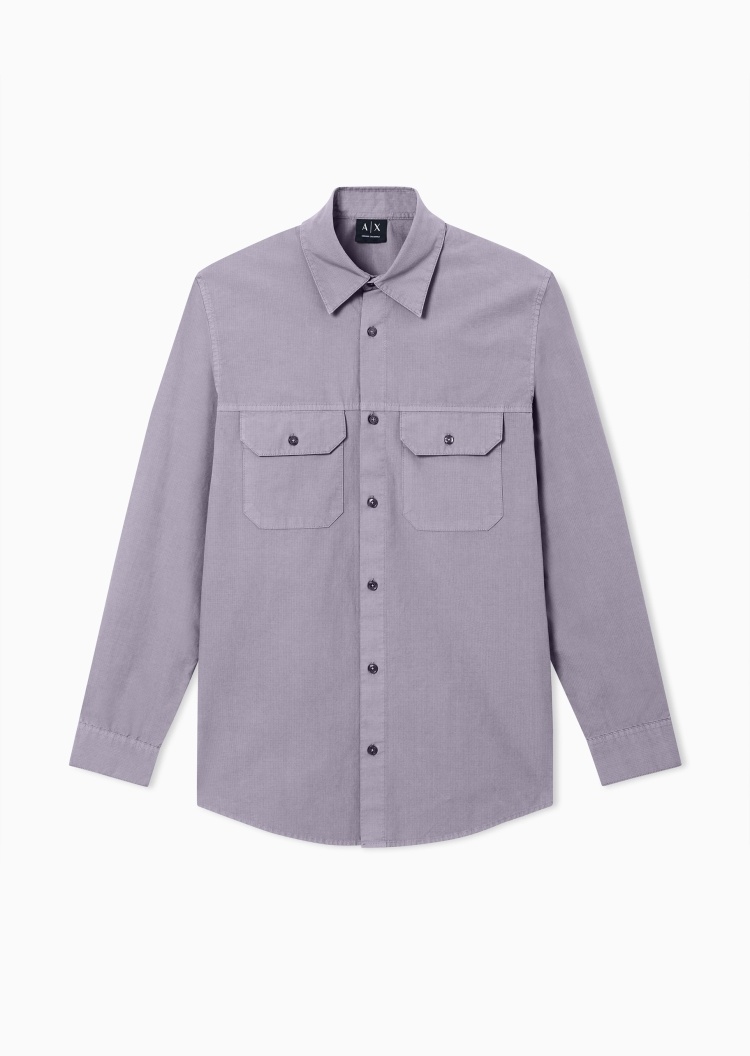 ARMANI EXCHANGE 男士纯棉长袖翻领工装休闲时尚衬衫