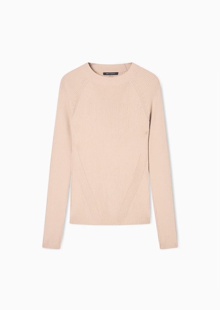 ARMANI EXCHANGE 女士修身长袖圆领纯色优雅针织衫