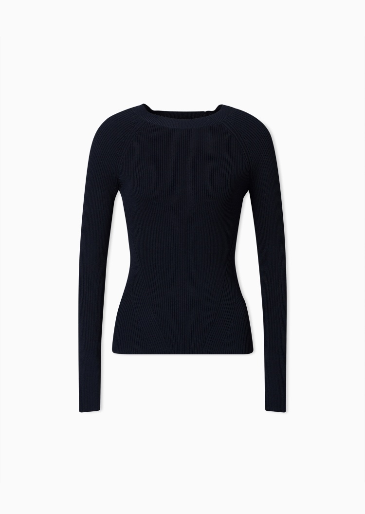 ARMANI EXCHANGE 女士修身长袖圆领纯色优雅针织衫