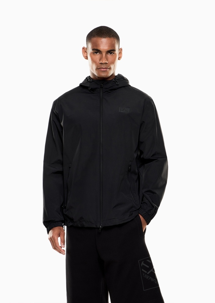 EA7 男士长袖连帽双向拉链门襟运动夹克