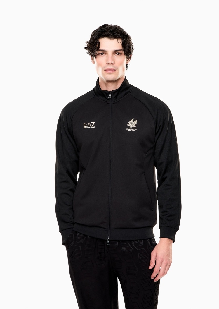 EA7 男士合身长袖立领拉链门襟运动夹克