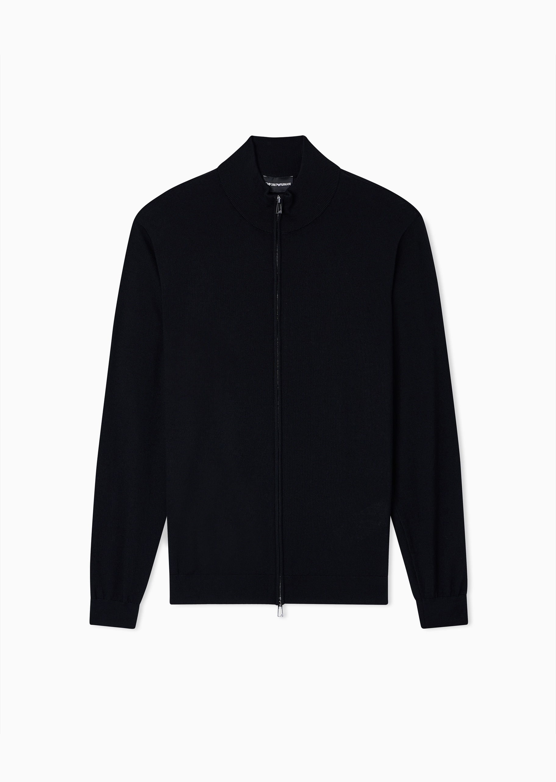 Emporio Armani 男士全绵羊毛长袖立领商务休闲针织开衫