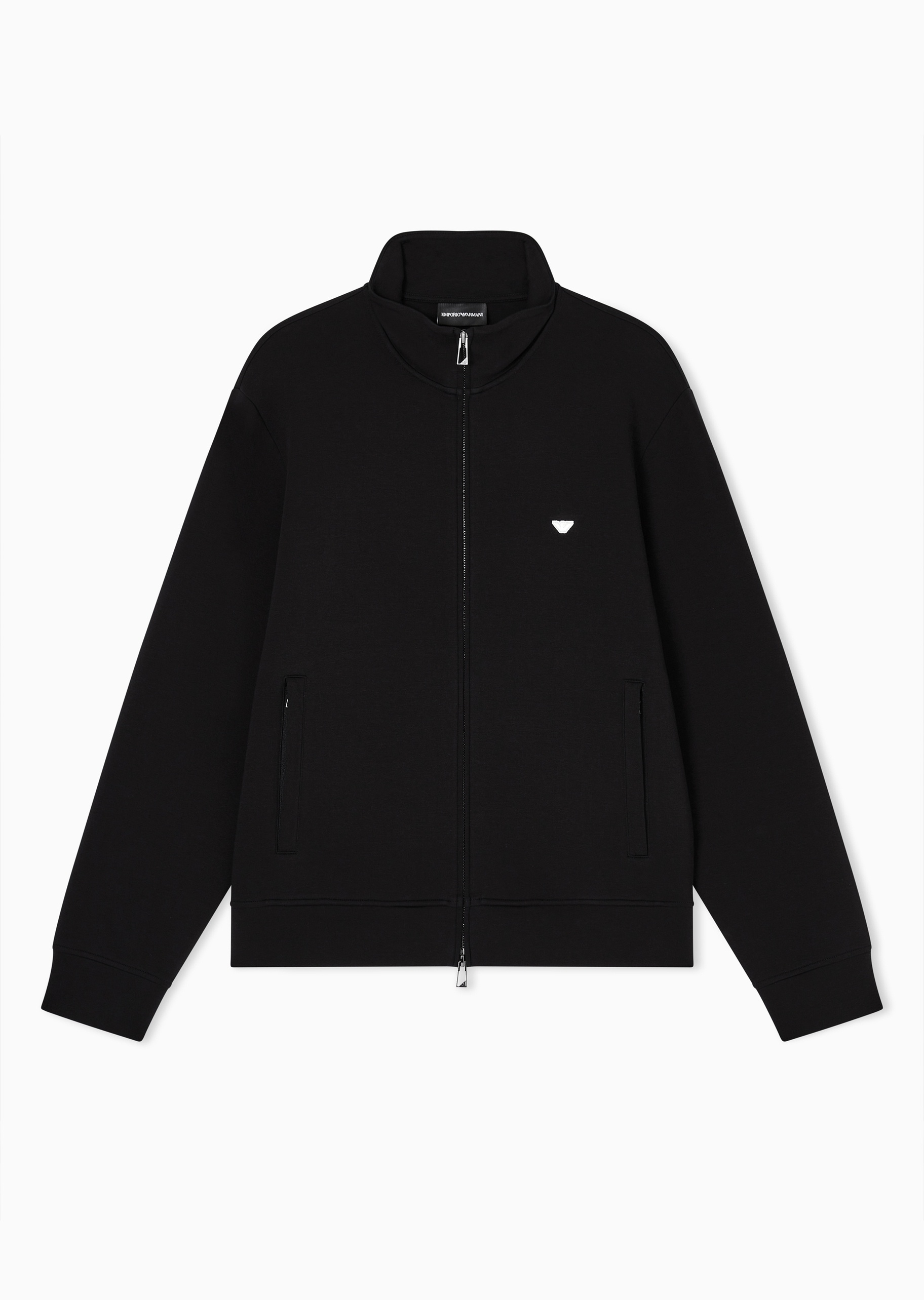 Emporio Armani 男士合身长袖立领拉链鹰标刺绣卫衣外套