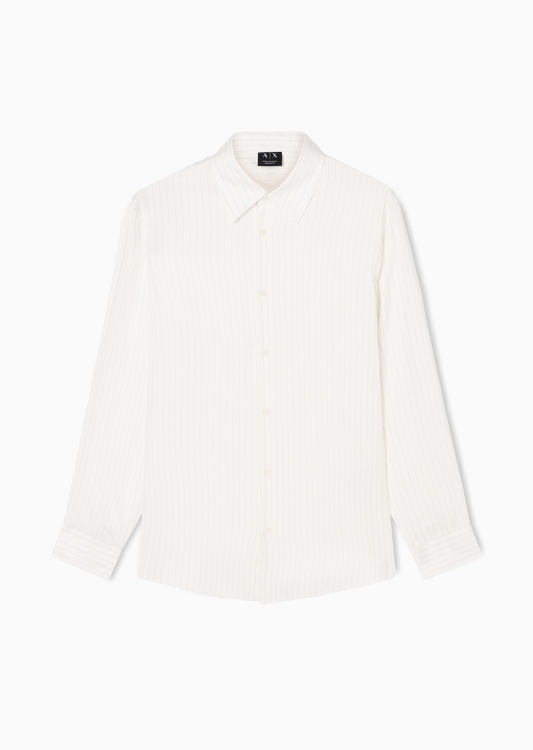 ARMANI EXCHANGE 男士长袖翻领纽扣门襟纯色休闲衬衫