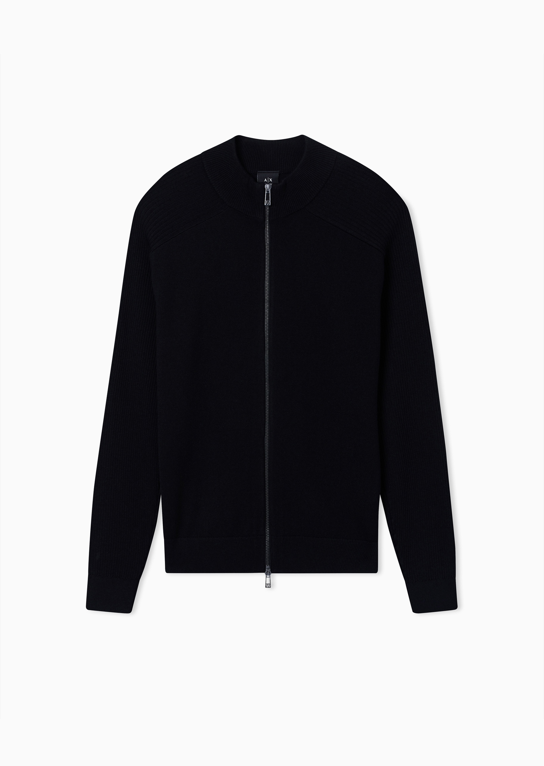 ARMANI EXCHANGE 男士长袖小立领拉链纯色针织开衫