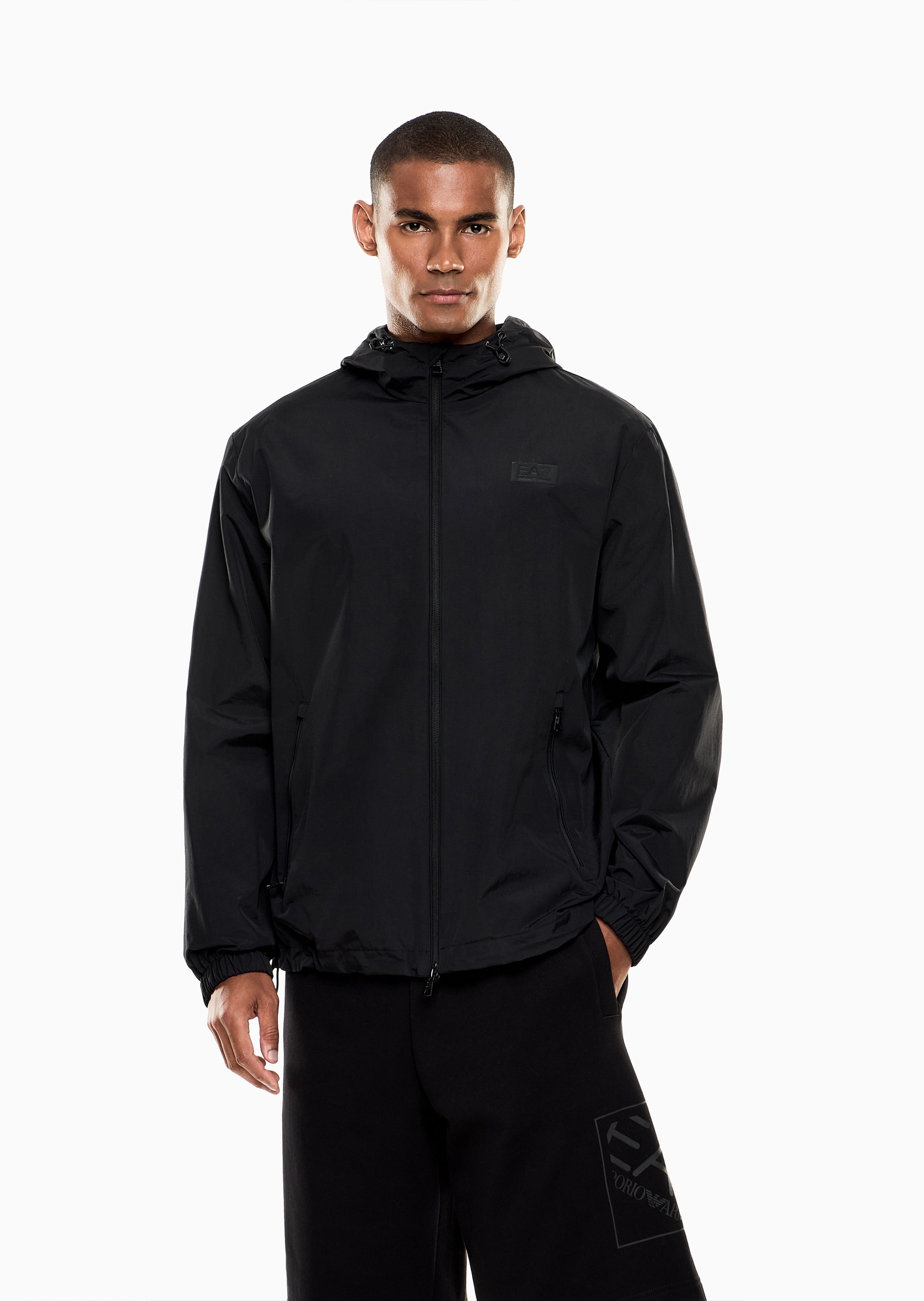 EA7 男士长袖连帽双向拉链门襟运动夹克