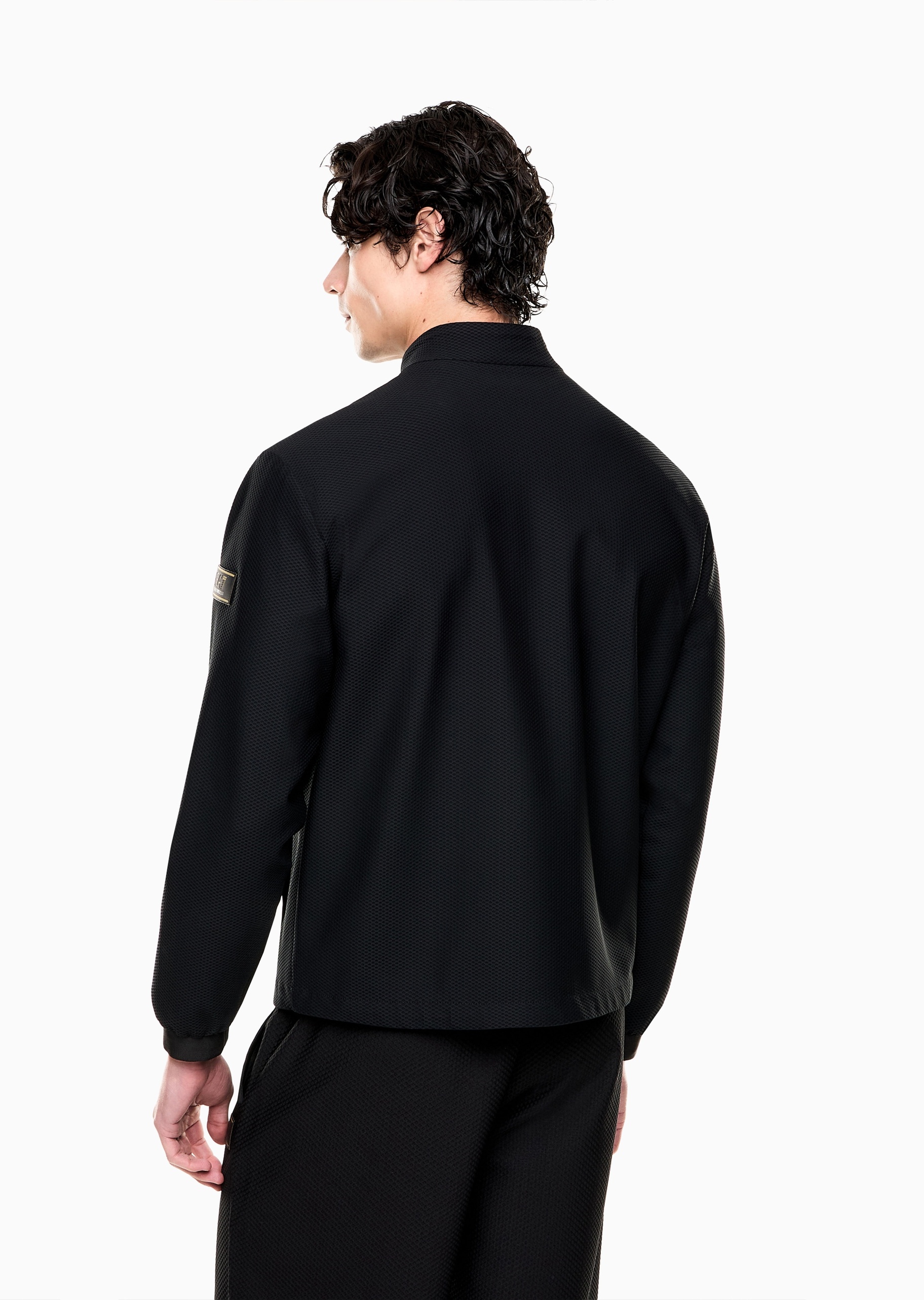 EA7 男士长袖立领拉链门襟标识贴片运动夹克