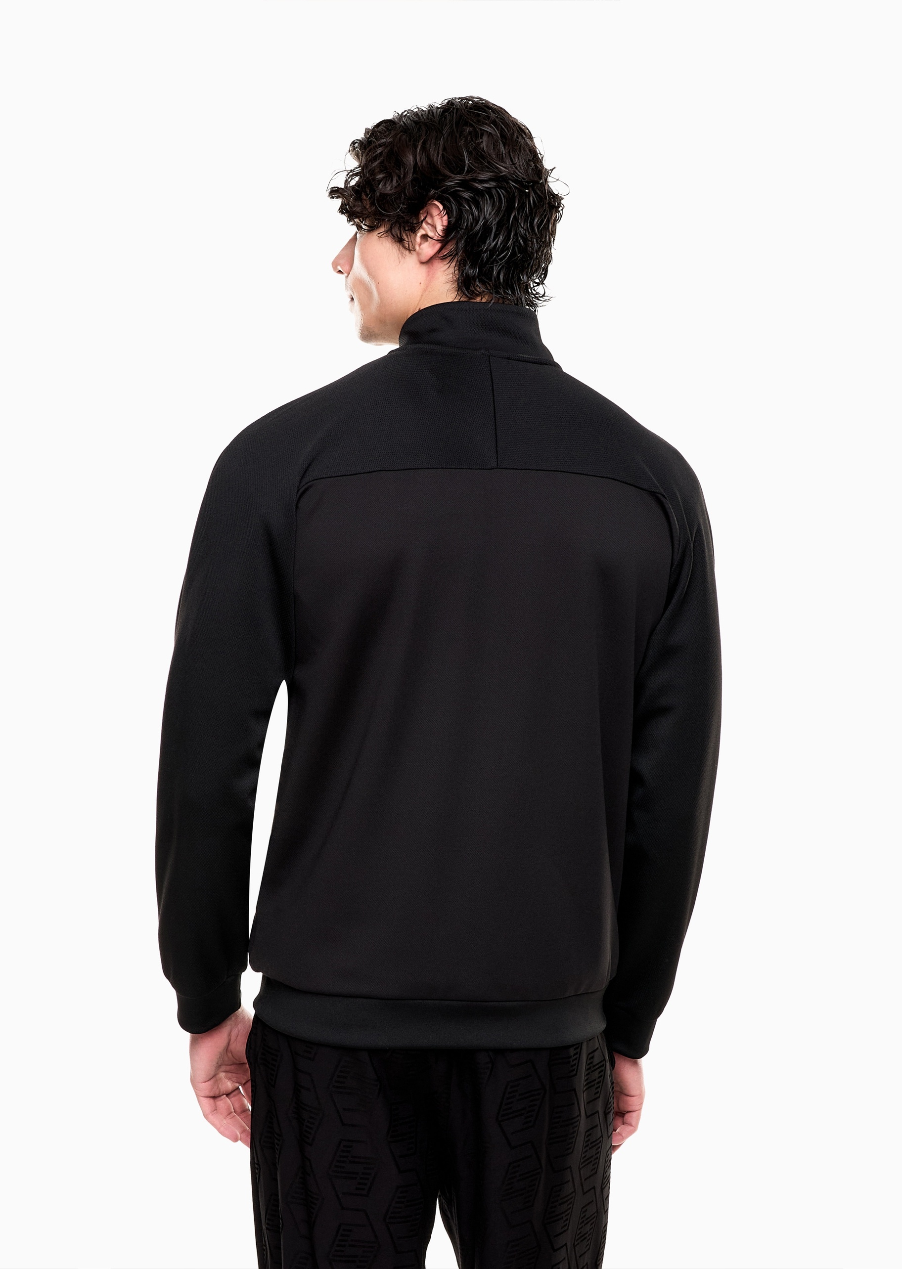 EA7 男士合身长袖立领拉链门襟运动夹克