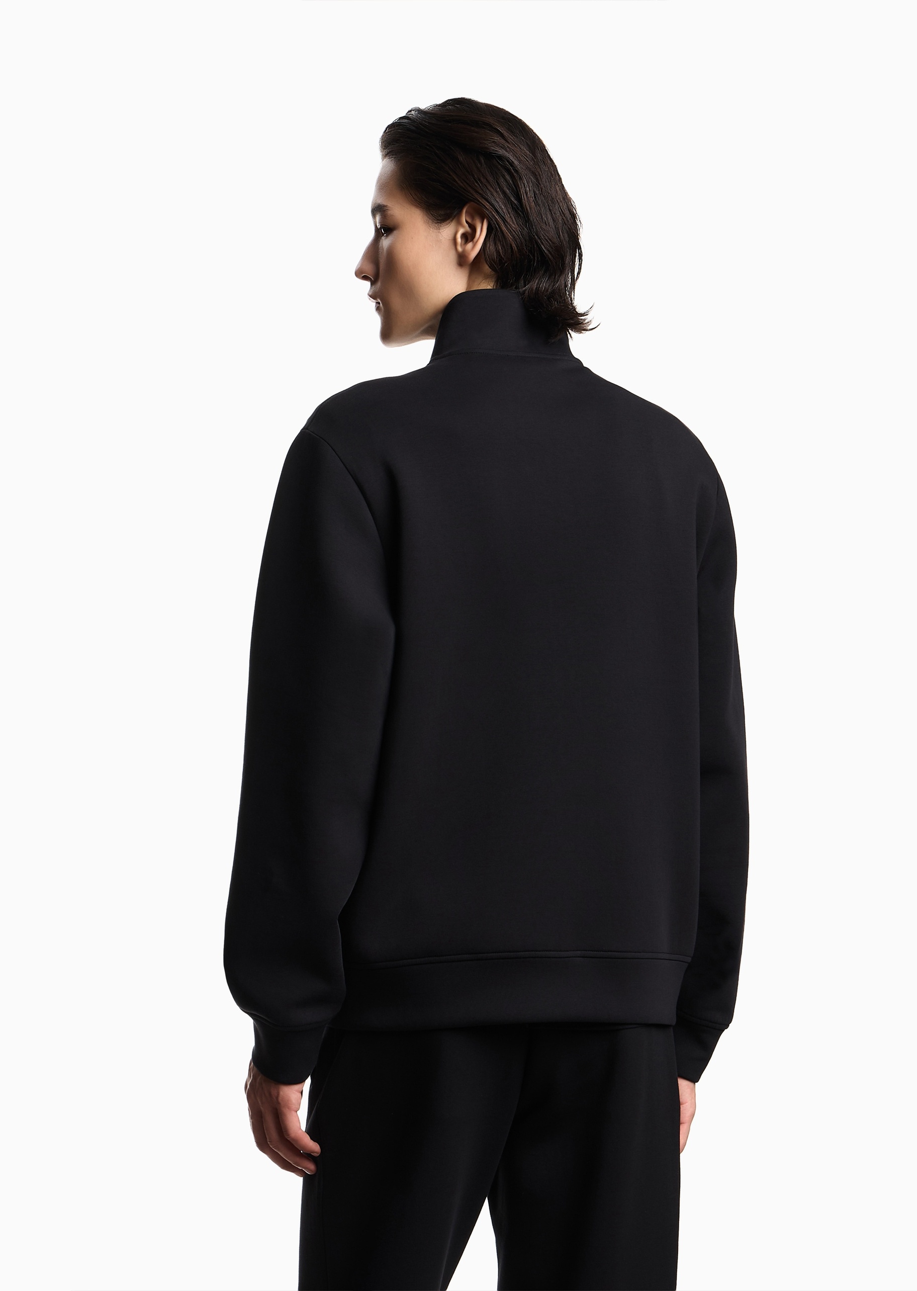 Emporio Armani 男士合身长袖立领拉链鹰标刺绣卫衣外套