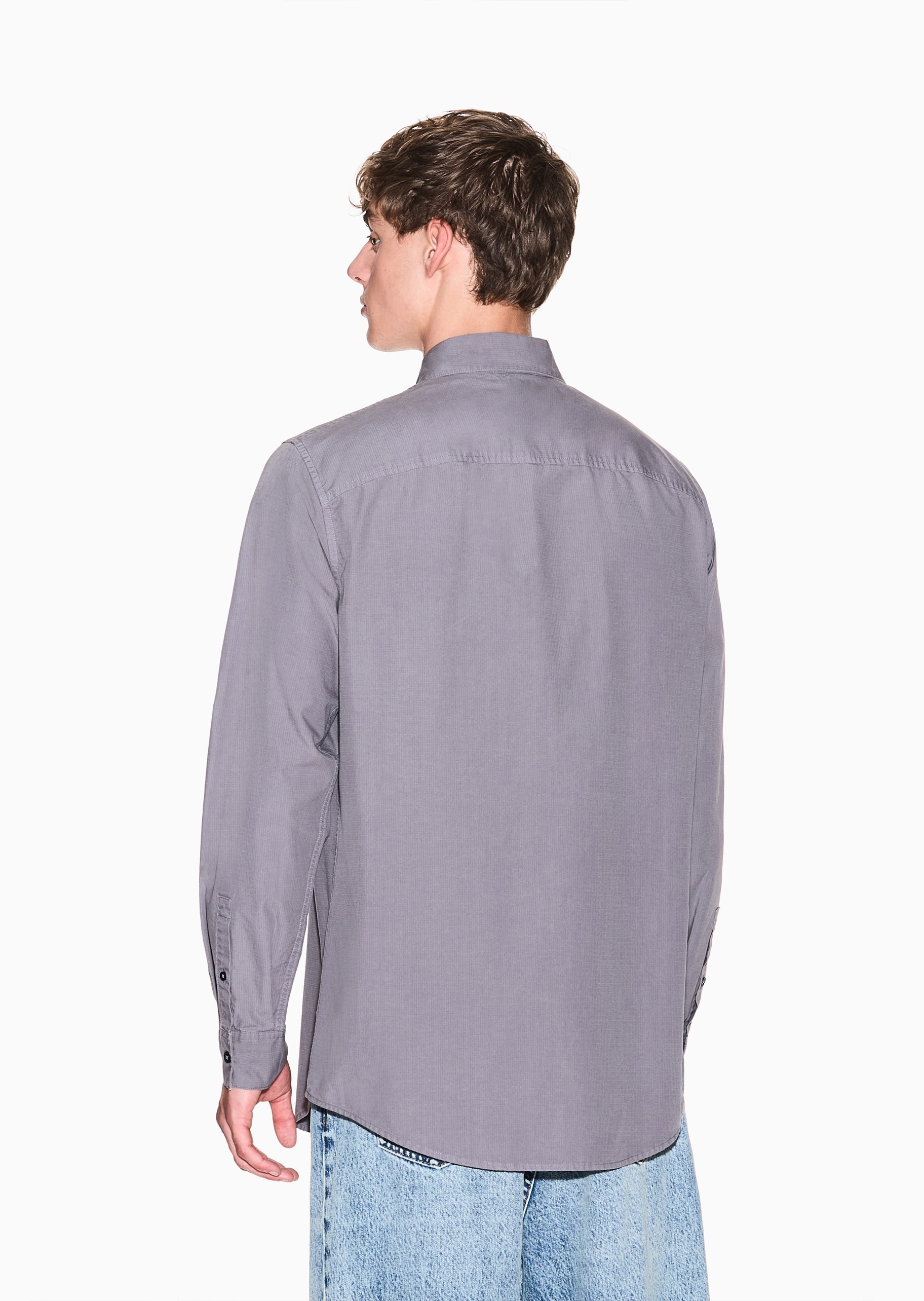 ARMANI EXCHANGE 男士纯棉长袖翻领工装休闲时尚衬衫