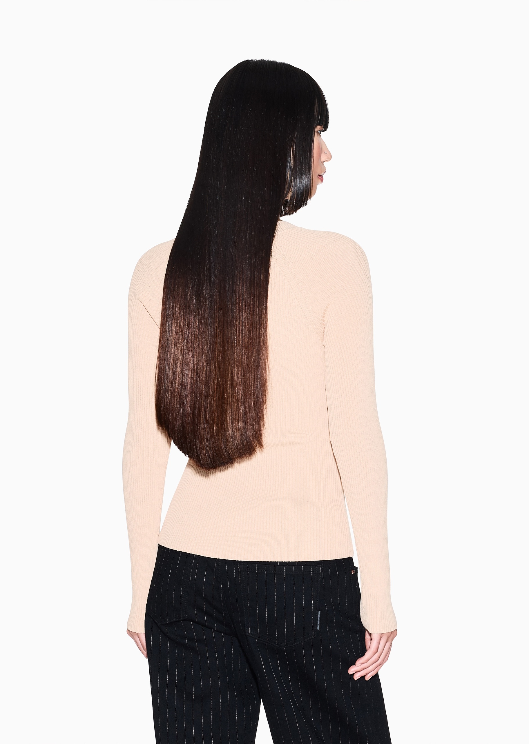 ARMANI EXCHANGE 女士修身长袖圆领纯色优雅针织衫