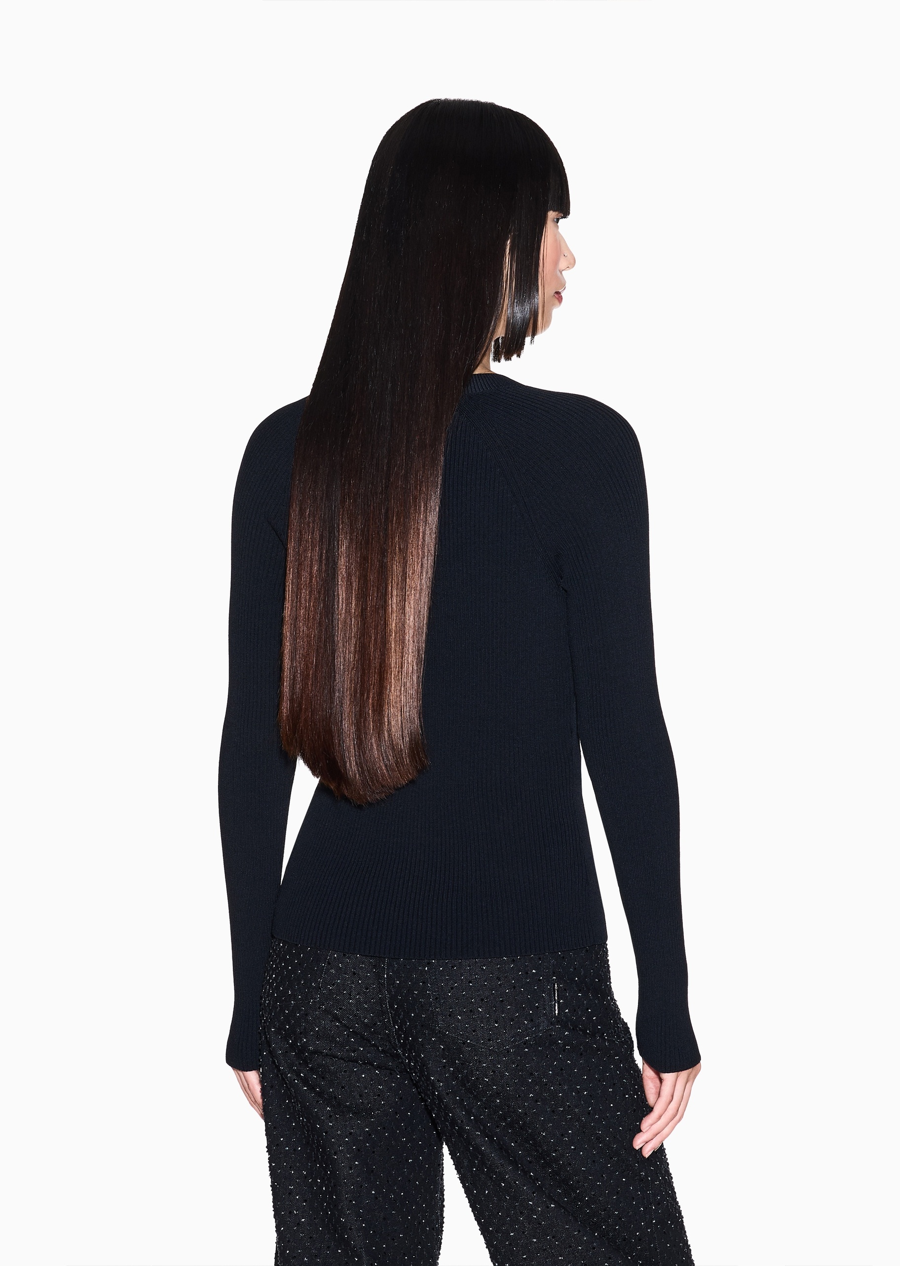 ARMANI EXCHANGE 女士修身长袖圆领纯色优雅针织衫