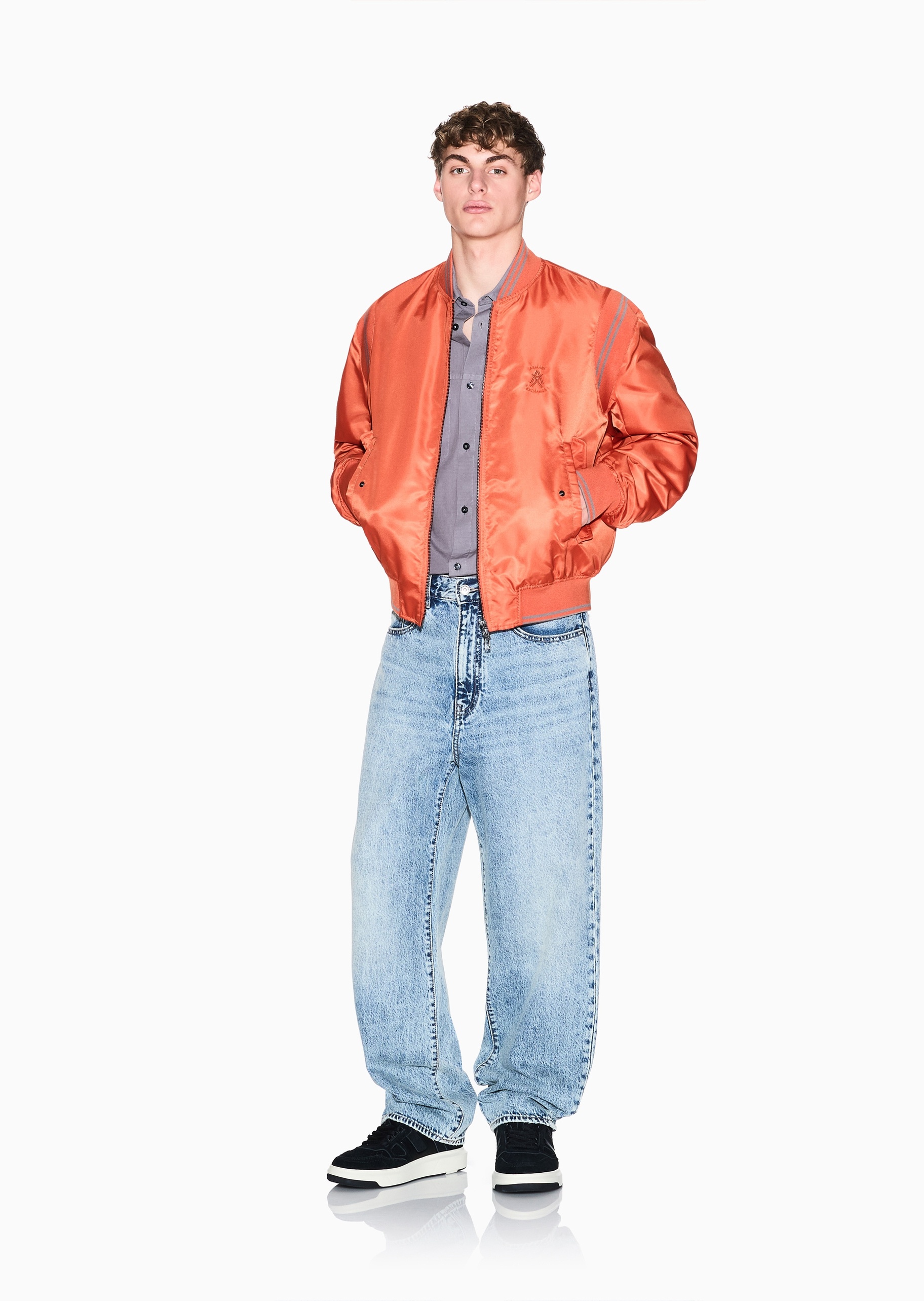 ARMANI EXCHANGE 男士纯棉长袖翻领工装休闲时尚衬衫