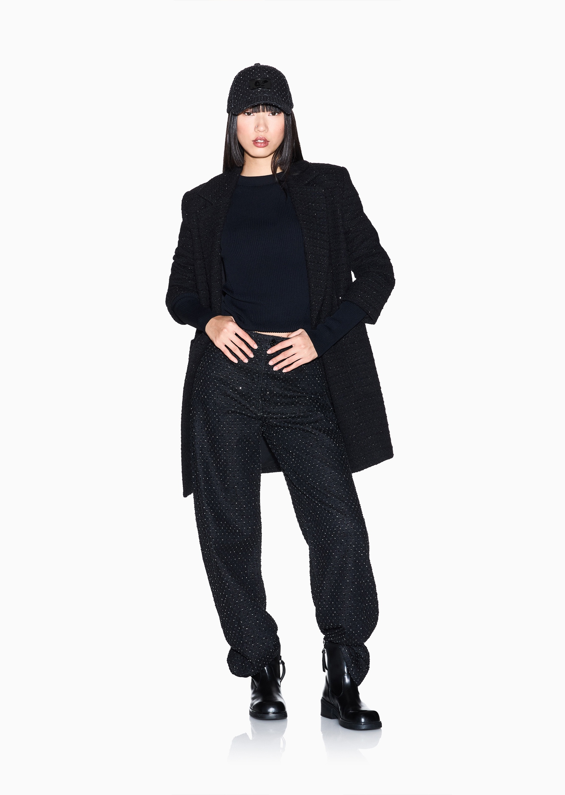 ARMANI EXCHANGE 女士修身长袖圆领纯色优雅针织衫