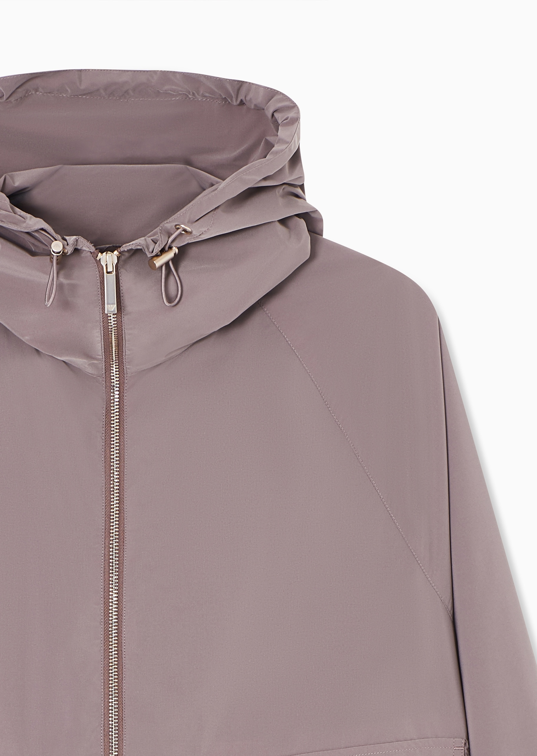 Emporio Armani 女士长袖连帽拉链门襟休闲纯色夹克